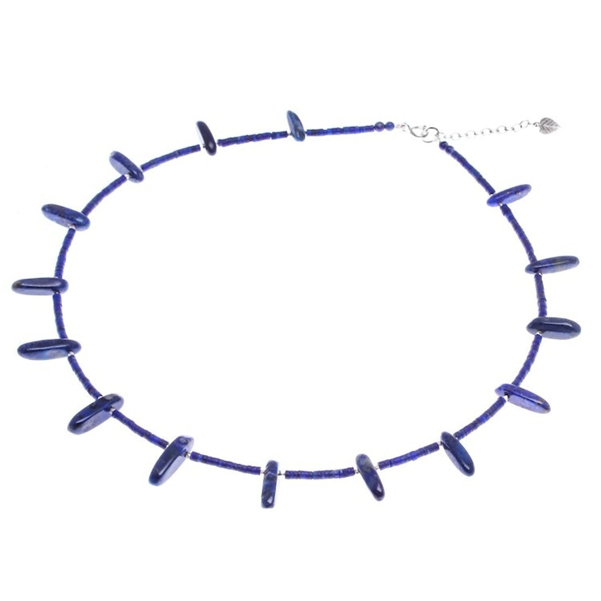 Lapis Lazuli and Karen Hill Tribe Silver Beaded Necklace 'True Blue at Midnight'