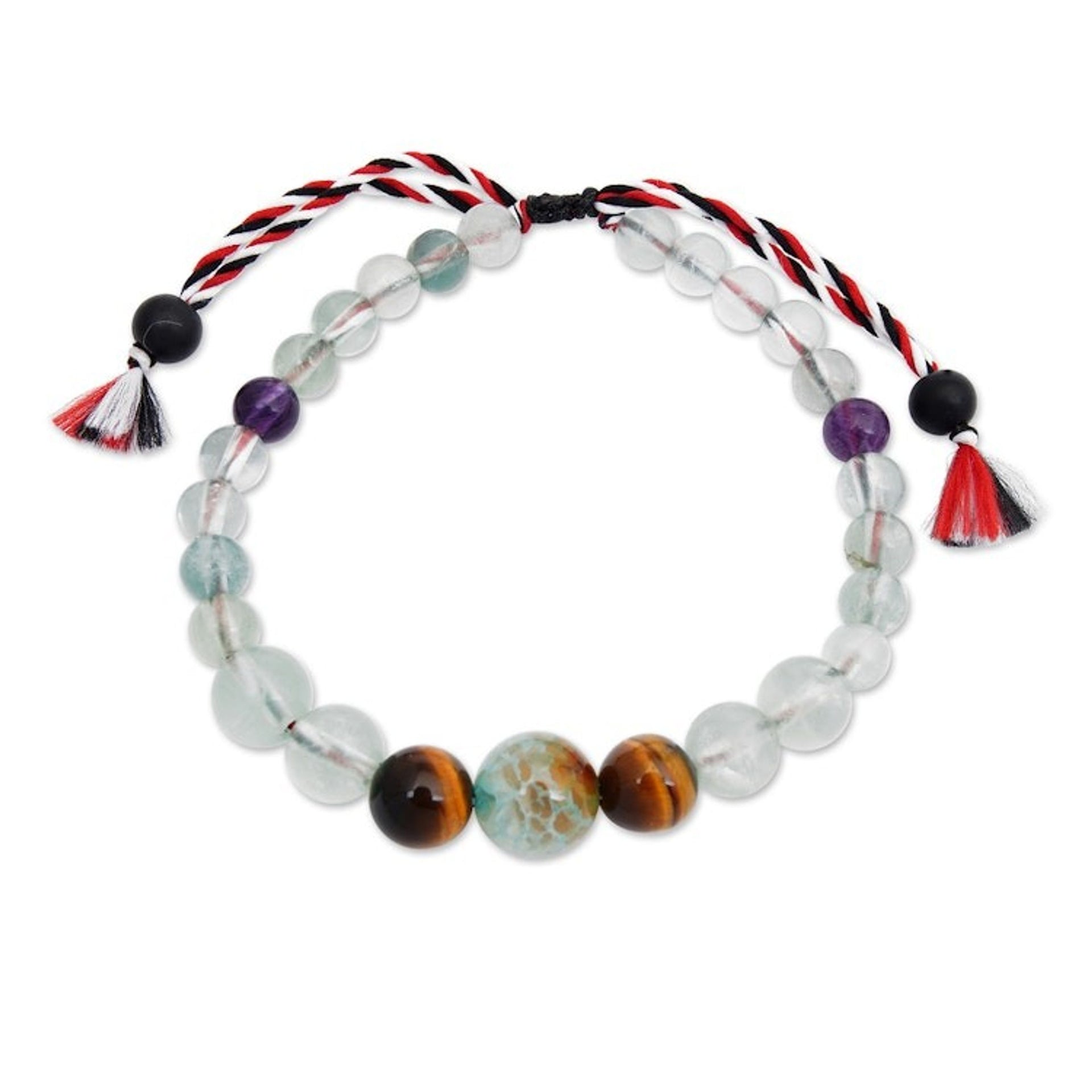 Inspirational Multi-Gemstone Beaded Bracelet Crafted in Bali 'Times of Confidence'
