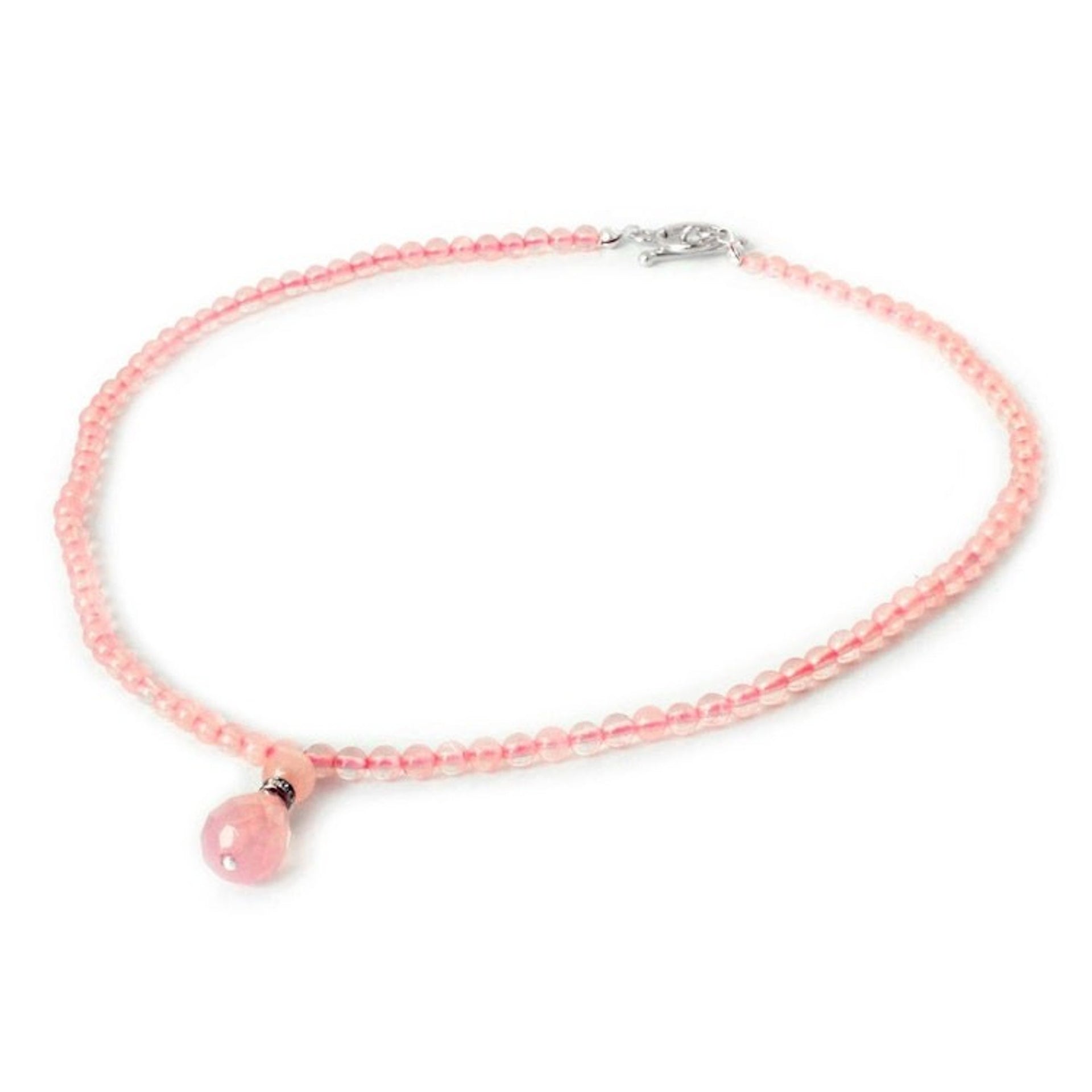 Rose Quartz Beaded Necklace 'Feminine Pink'
