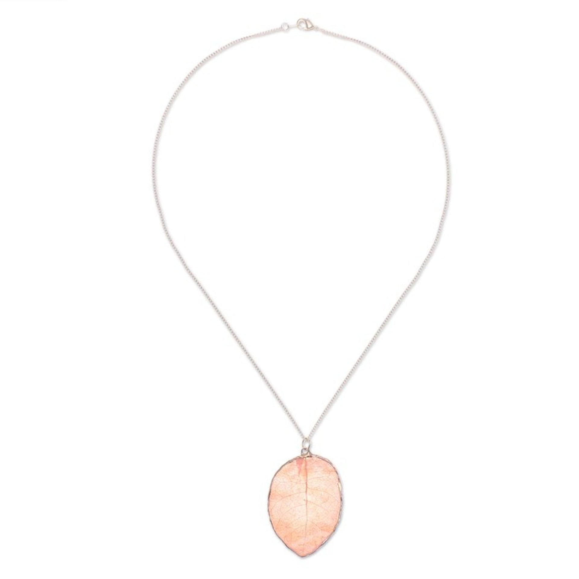 Gold-Plated Bougainvillea Petal Pendant Necklace 'Bougainvillea Love'
