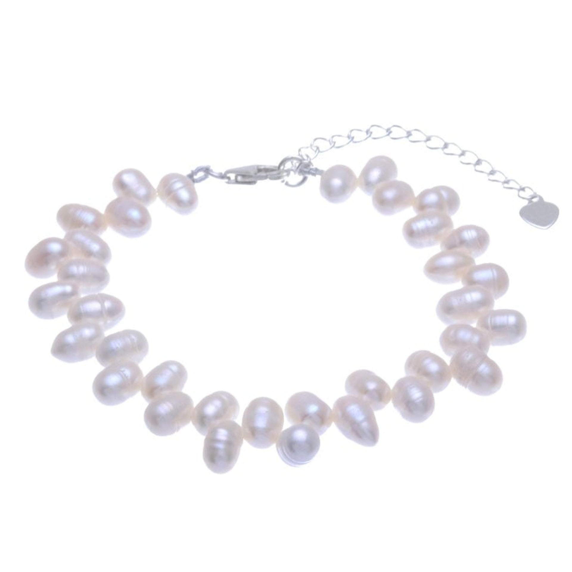 Hand Made Sterling Silver and Cultured Pearl Bracelet 'Sea Breath in White''
