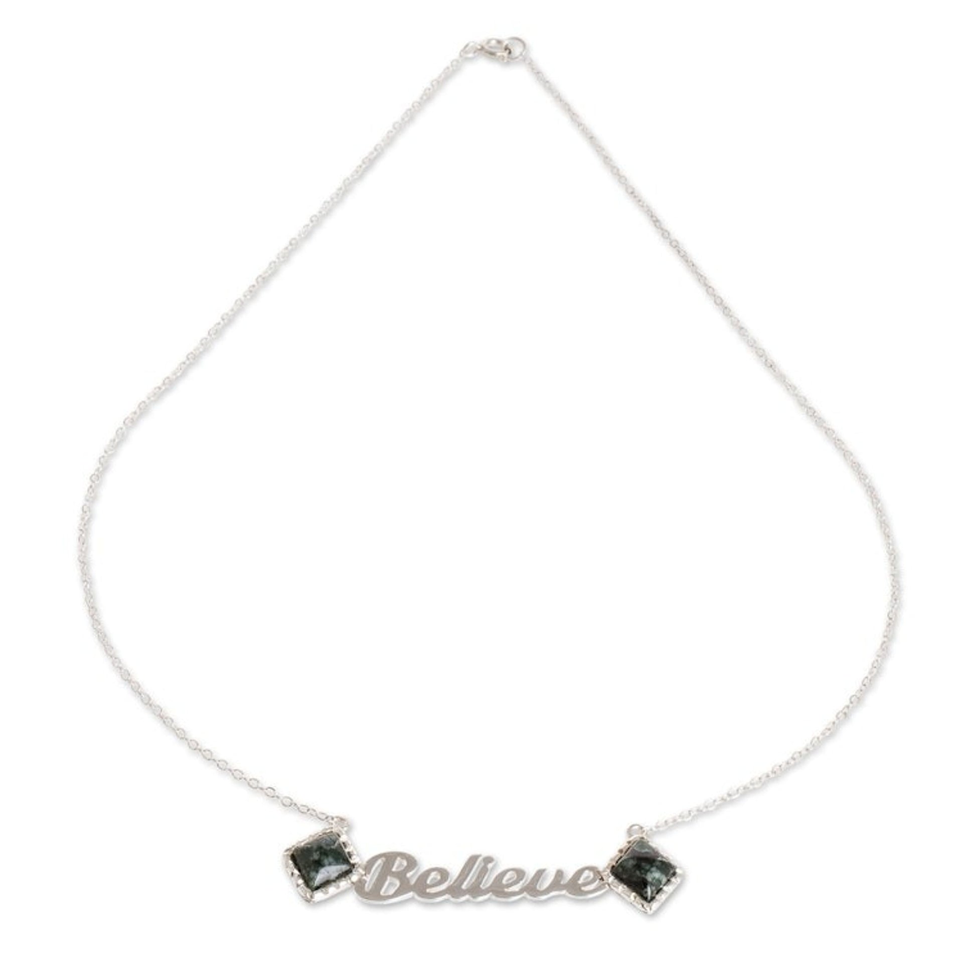 Inspirational Jade Necklace 'Believing'