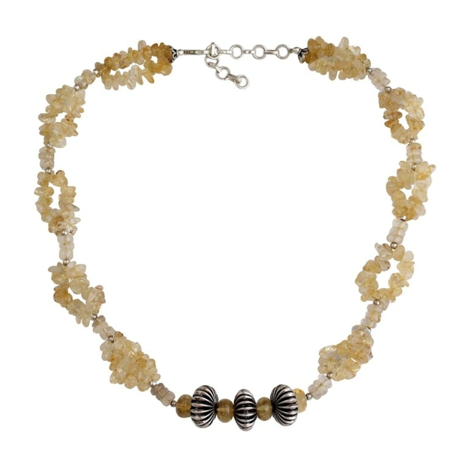 Citrine beaded necklace 'Sunlight Celebration'