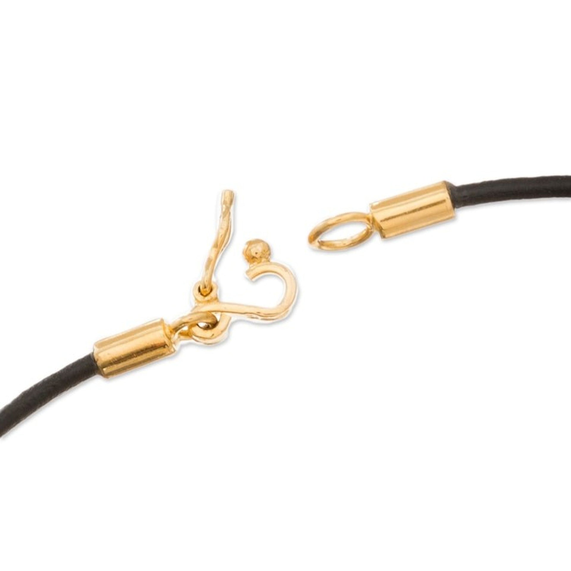 Knot-Shaped Gold Plated Copper Pendant Necklace from Peru 'Amazon Knot'