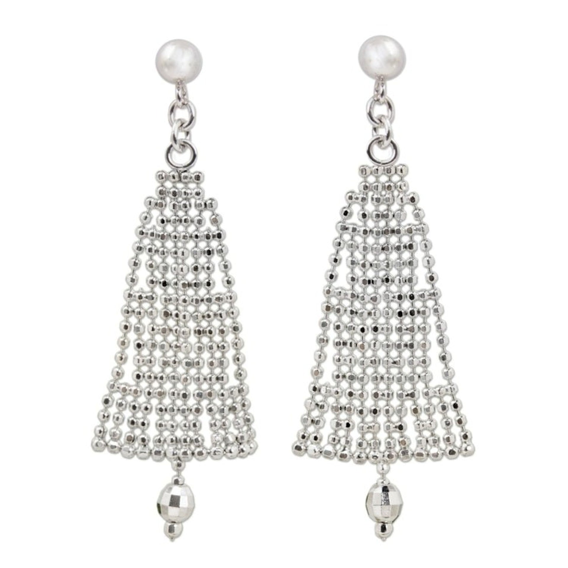 Festive Sterling Silver Chandelier Earrings from Thailand 'Evergreen Trees'