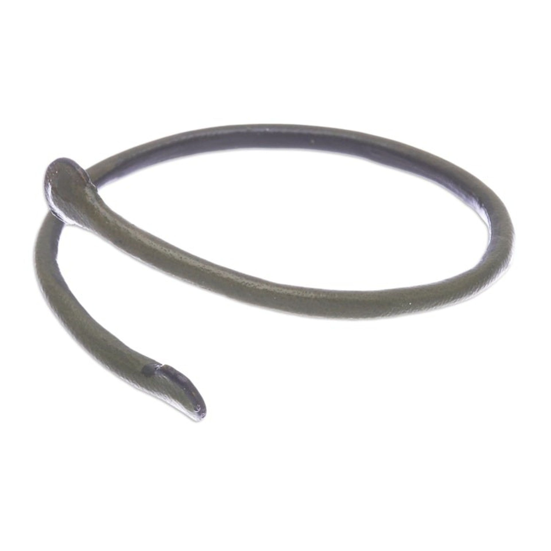 Unisex Green Dyed Leather Cuff Bracelet Handmade in Thailand 'Young Bud in Olive'