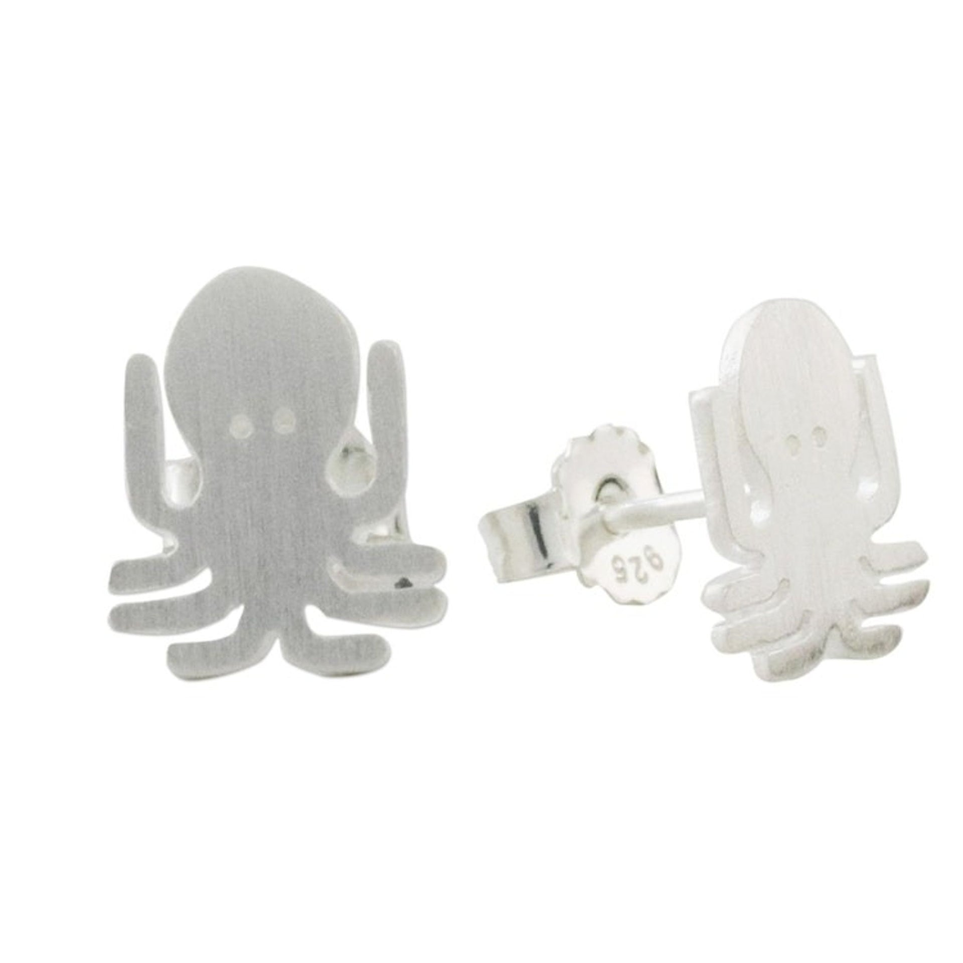 Sterling Silver Octopus Stud Earrings Handmade in Thailand 'Little Octopus'