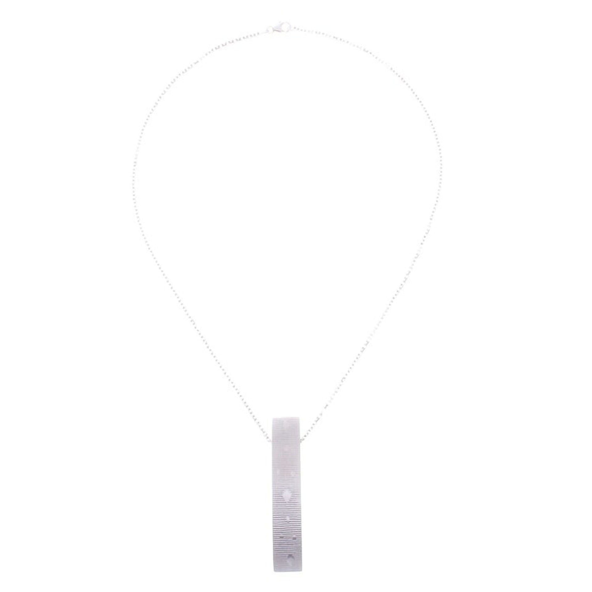 Sterling Silver and Wood Pendant Necklace 2.9 In. 'Modern Sliver'