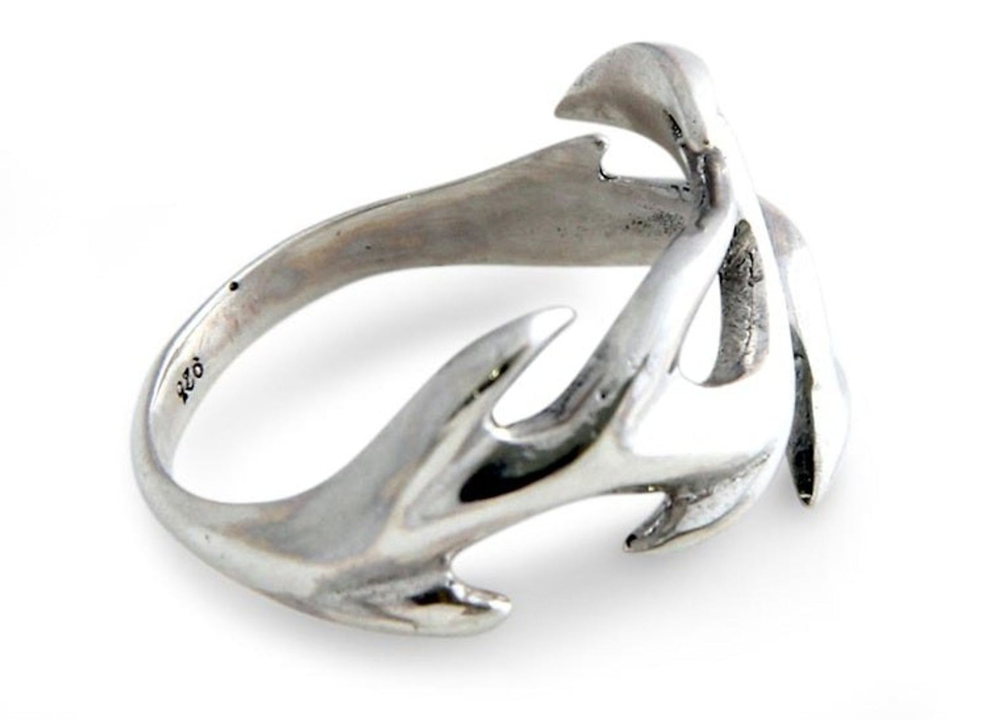 Men's Handmade Modern Sterling Silver Band Ring 'Ride the Surf'