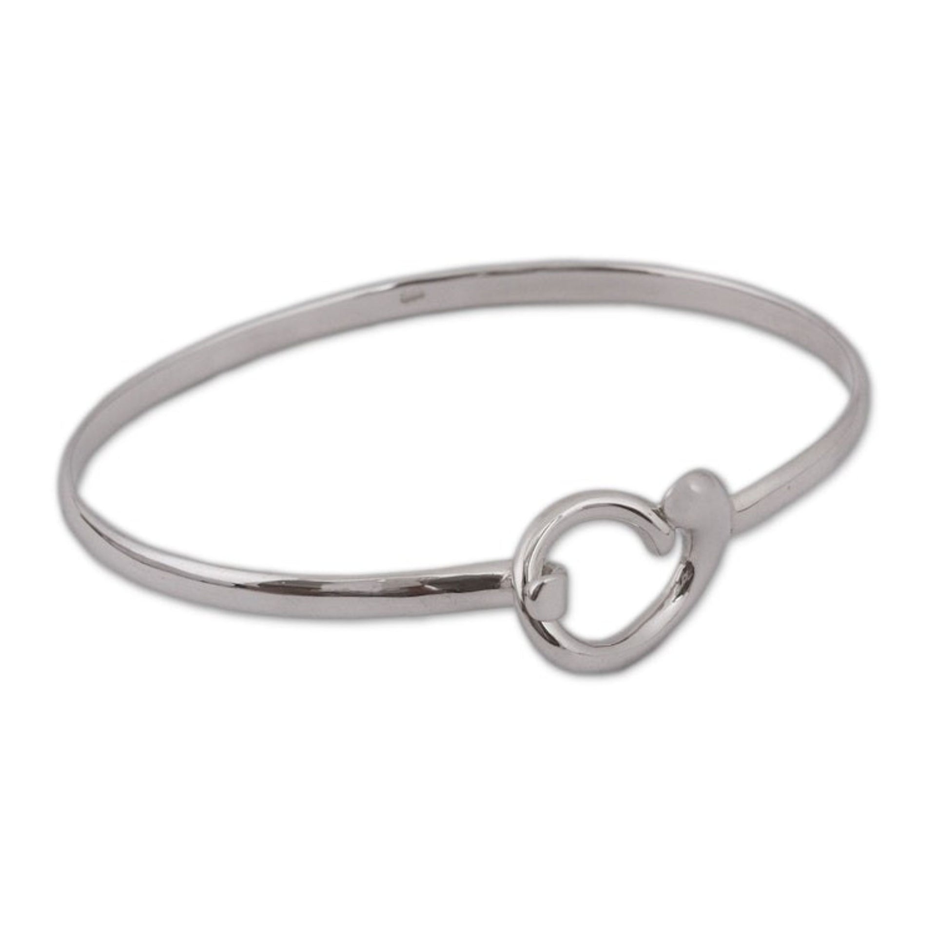 Taxco Sterling Silver Bangle Bracelet from Mexico 'Delightful Swirl'