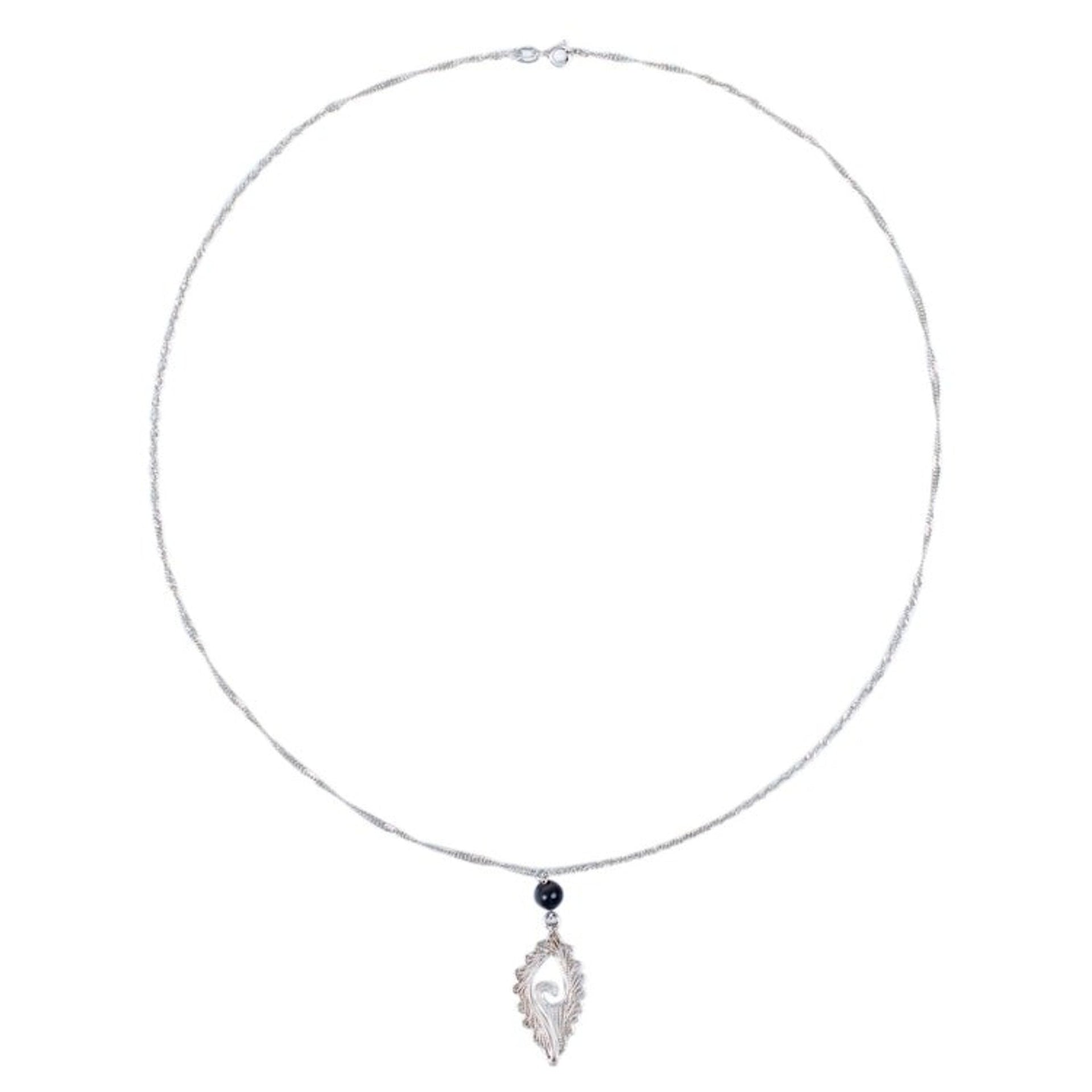 925 Sterling Silver Necklace with Filigree Pendant and Agate 'Filigree Snail'