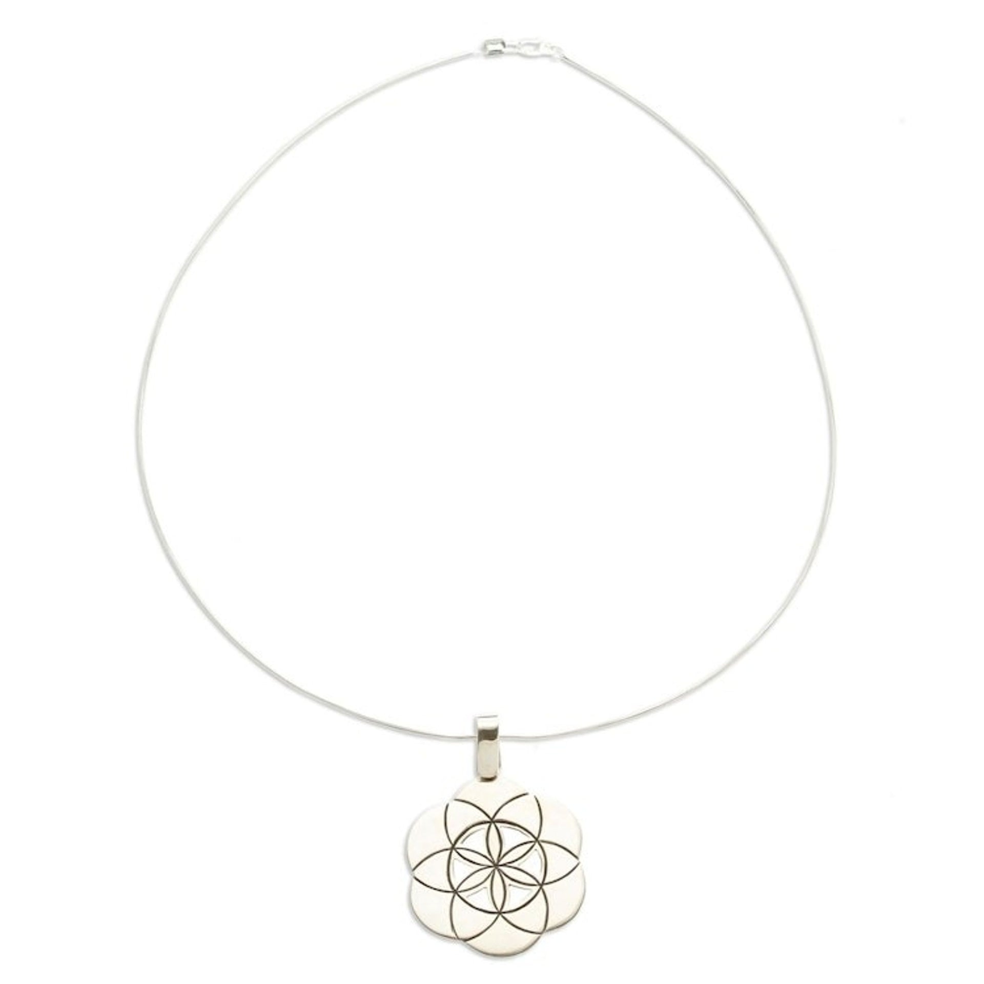Sterling silver pendant necklace 'Seed of Life'