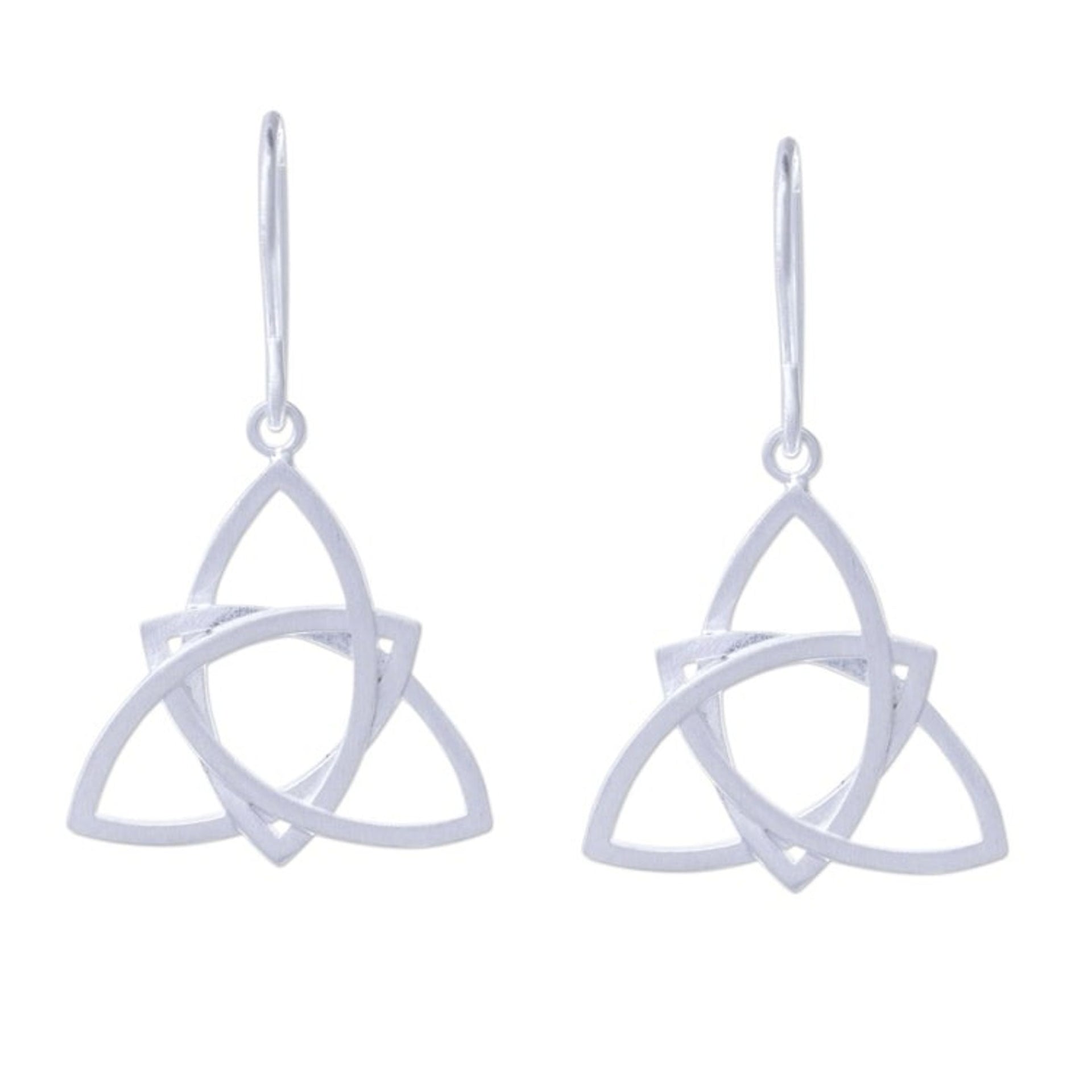 Openwork Sterling Silver Dangle Earrings from Thailand 'Harmonious Shapes'