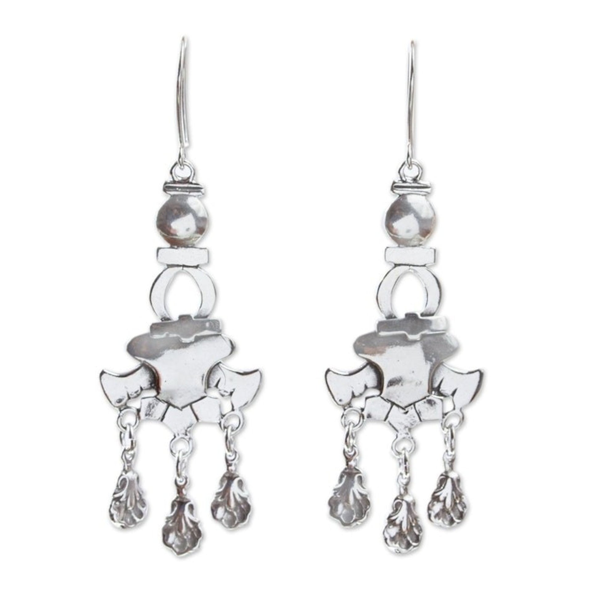 Sterling Silver Chandelier Earrings 'Avant-Garde'