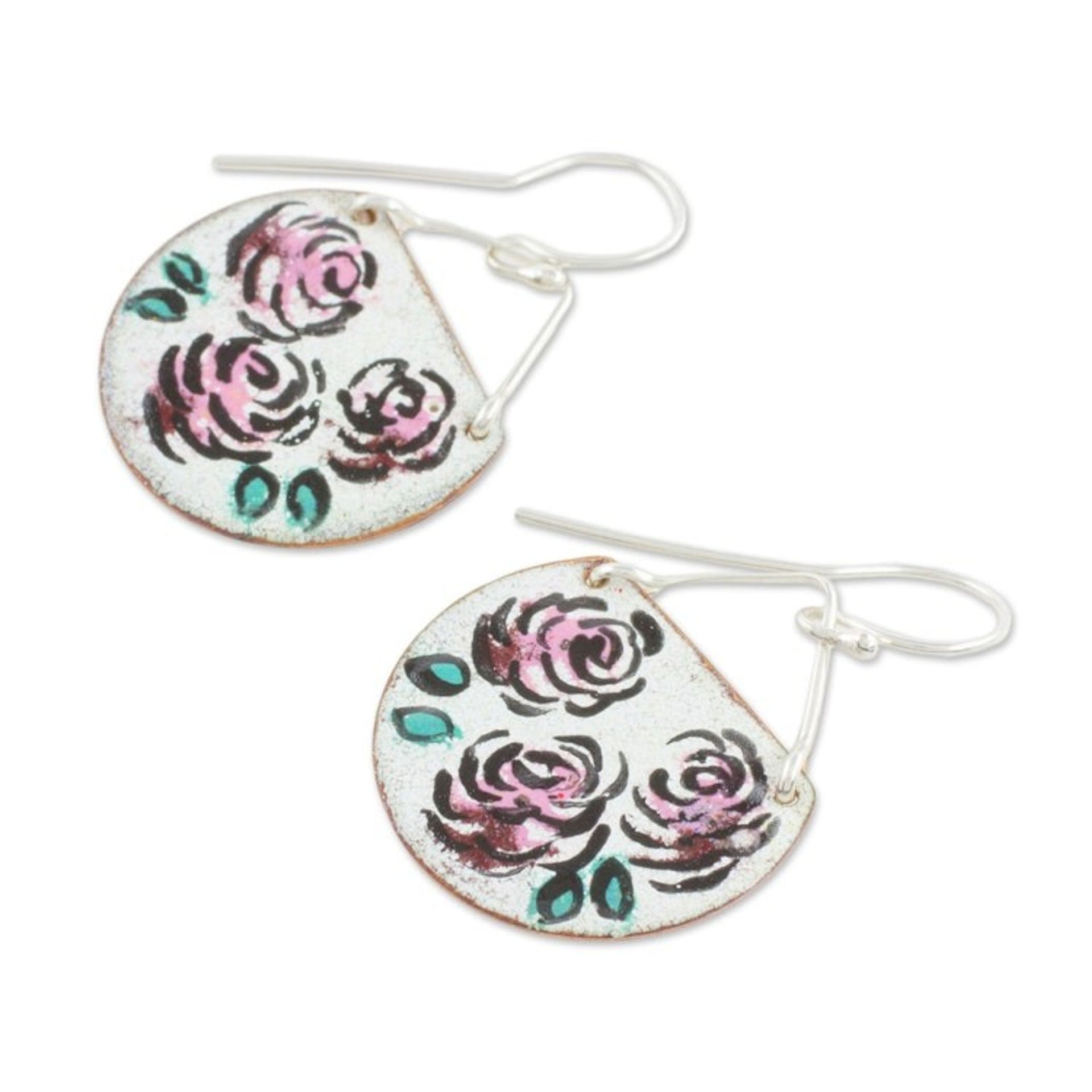 Sterling Silver and Copper Flower Earrings from Costa Rica 'Vintage Flowers'