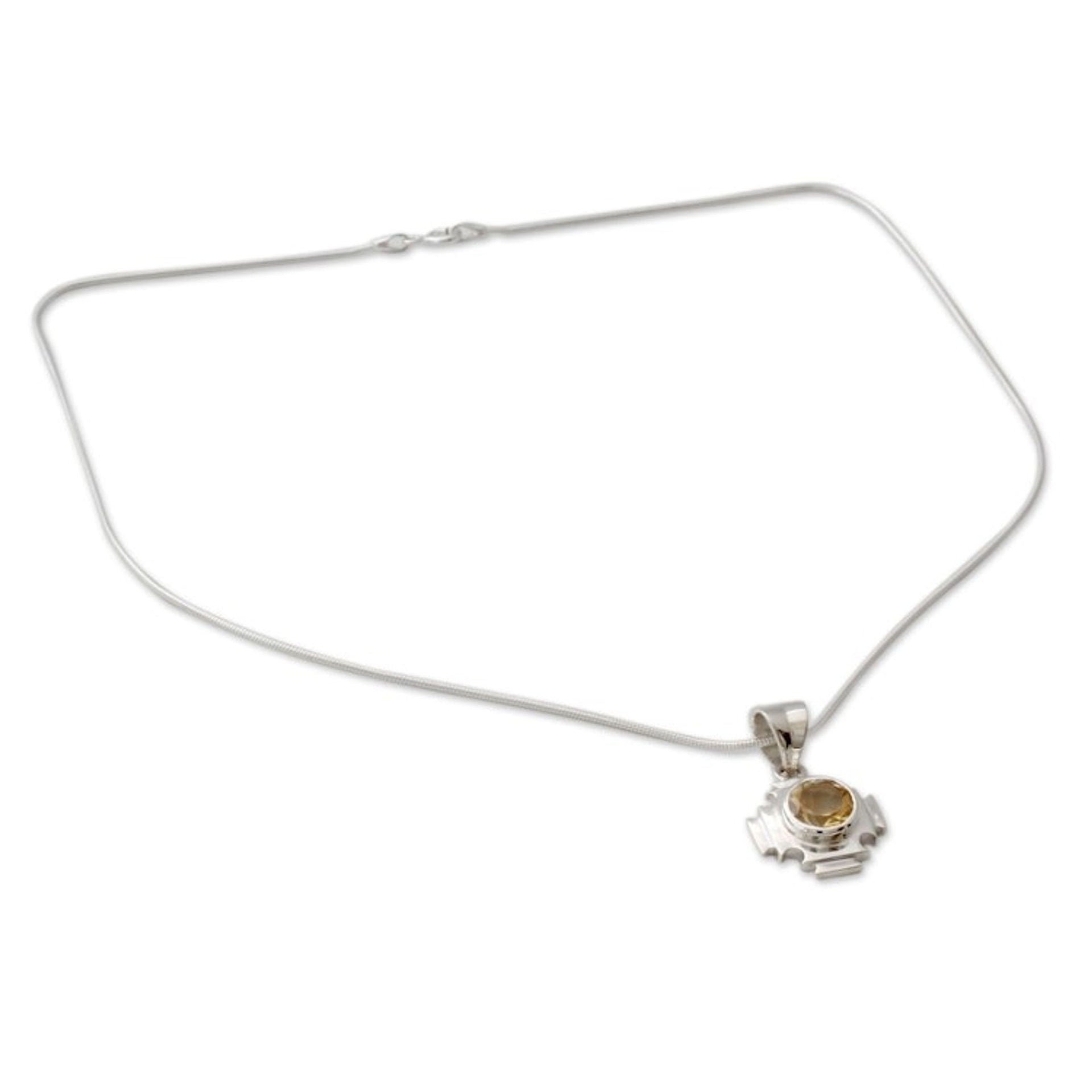 Citrine pendant necklace 'Lighthouse'