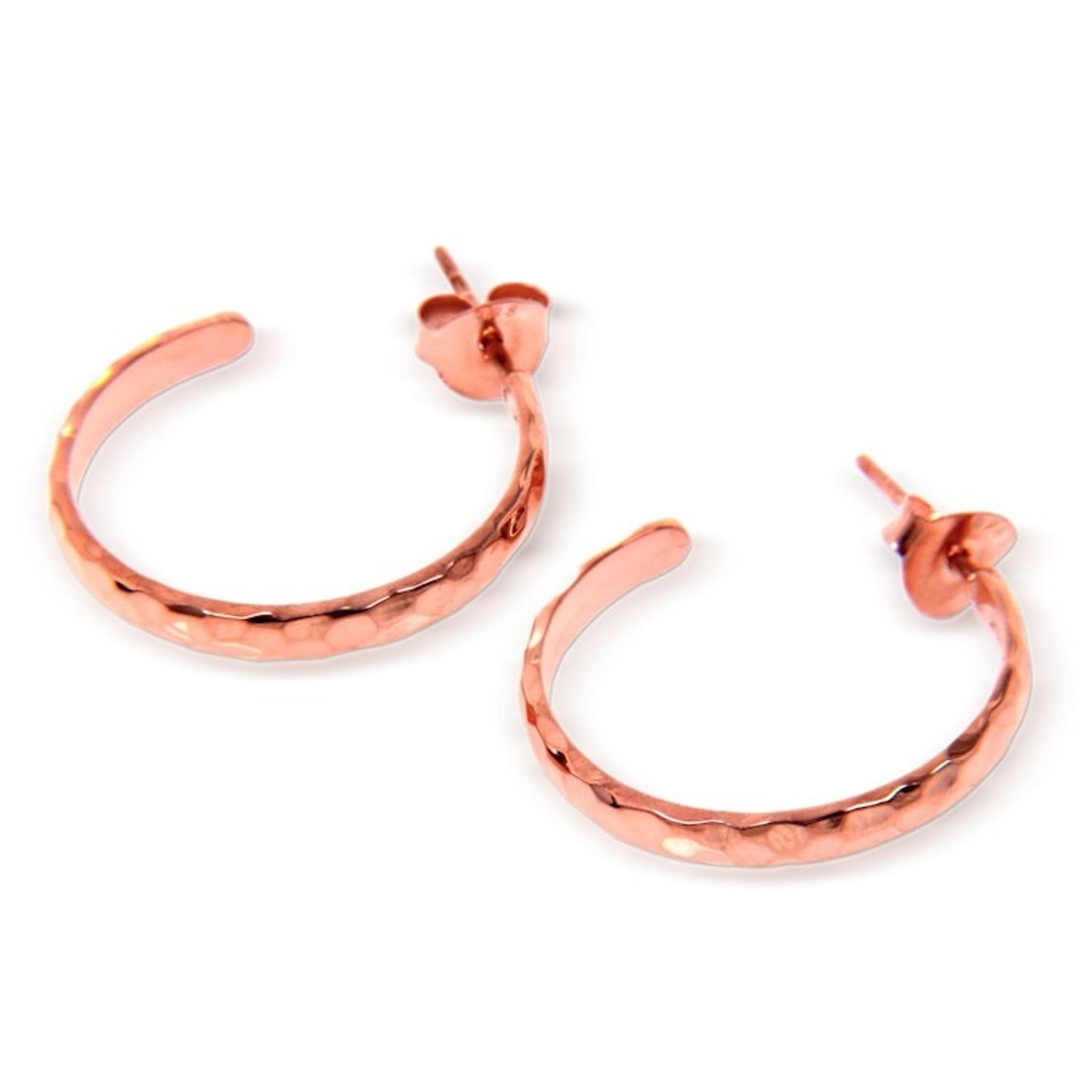 18k Rose Gold Plated Sterling Silver Half Hoop Earrings 'Mosaic in Rose'