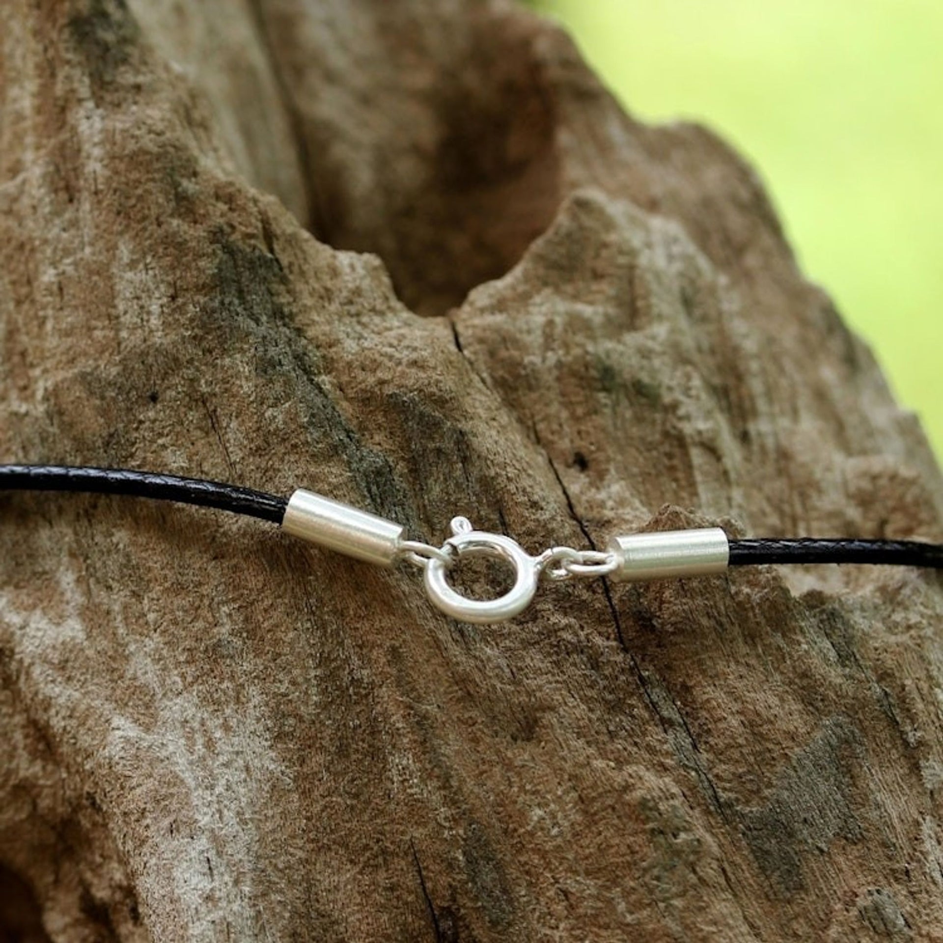 925 Sterling Silver Cross on Black Braided Cord Necklace 'Exquisite Cross'