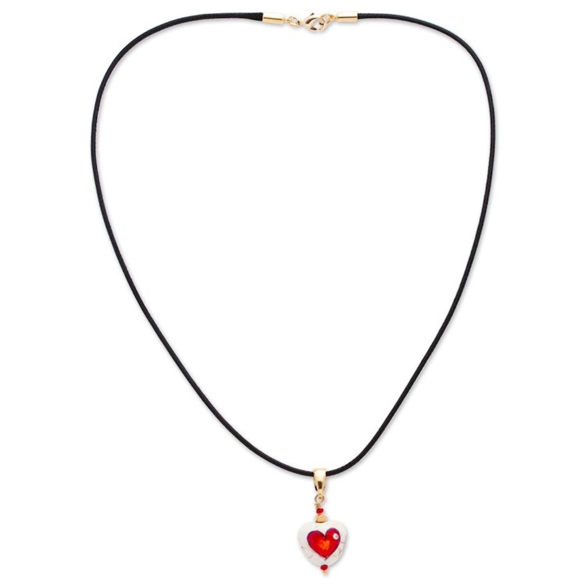 14k Gold-Accented Necklace with Heart-Shaped Howlite Pendant 'Creative Love'