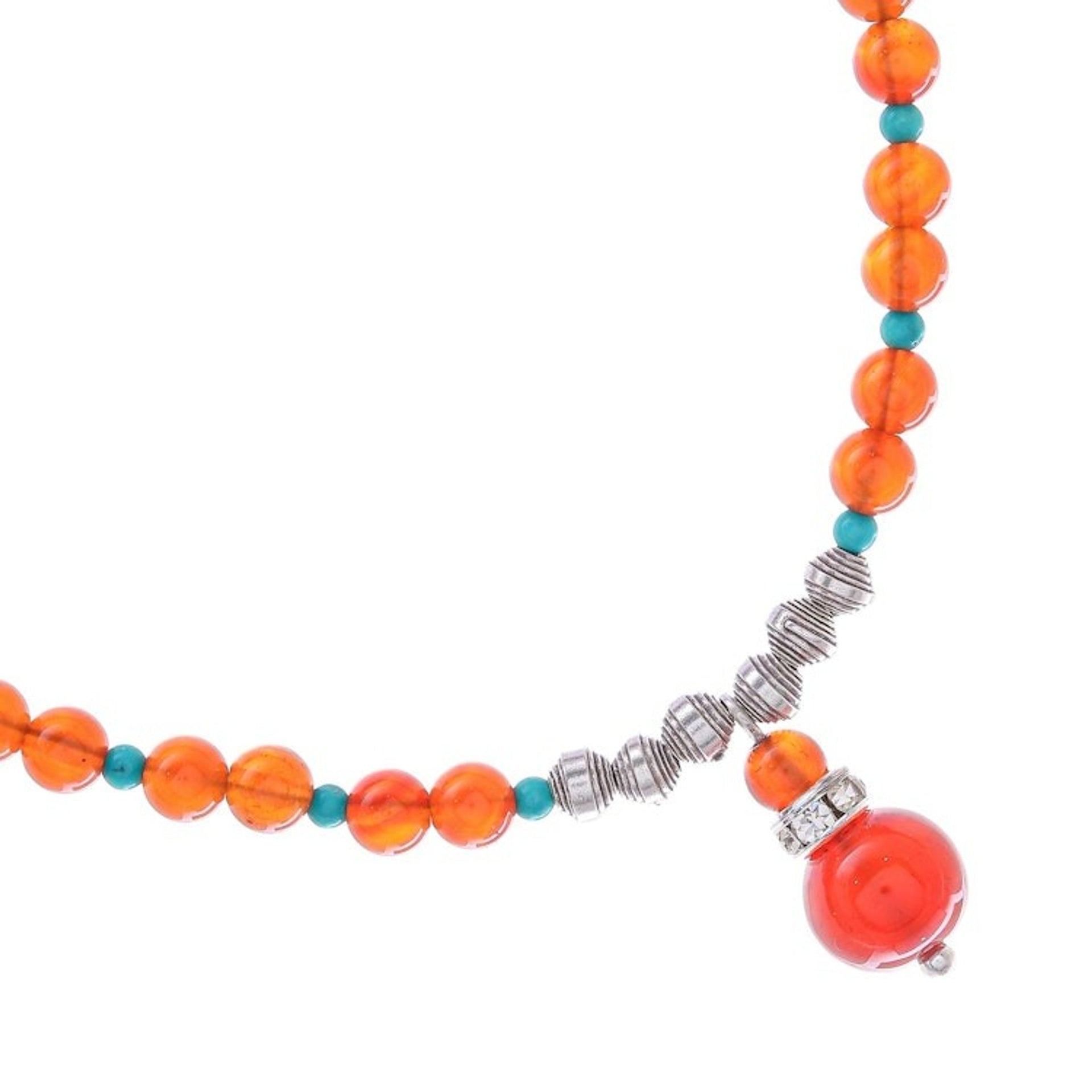 Carnelian and Howlite Beaded Necklace 'Apricot Love'