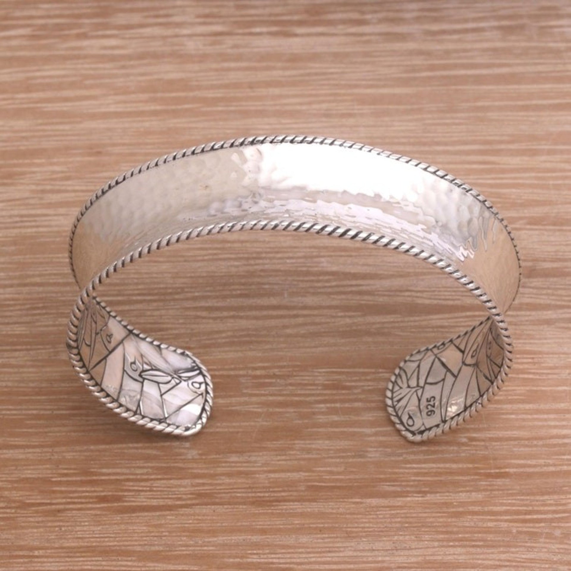 Sterling Silver Nature Themed Cuff Bracelet from Bali 'Reforestation'
