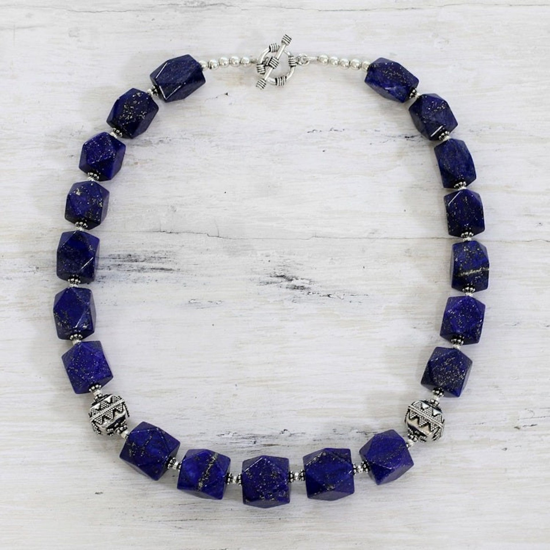 Lapis lazuli strand necklace 'Blue Goddess'