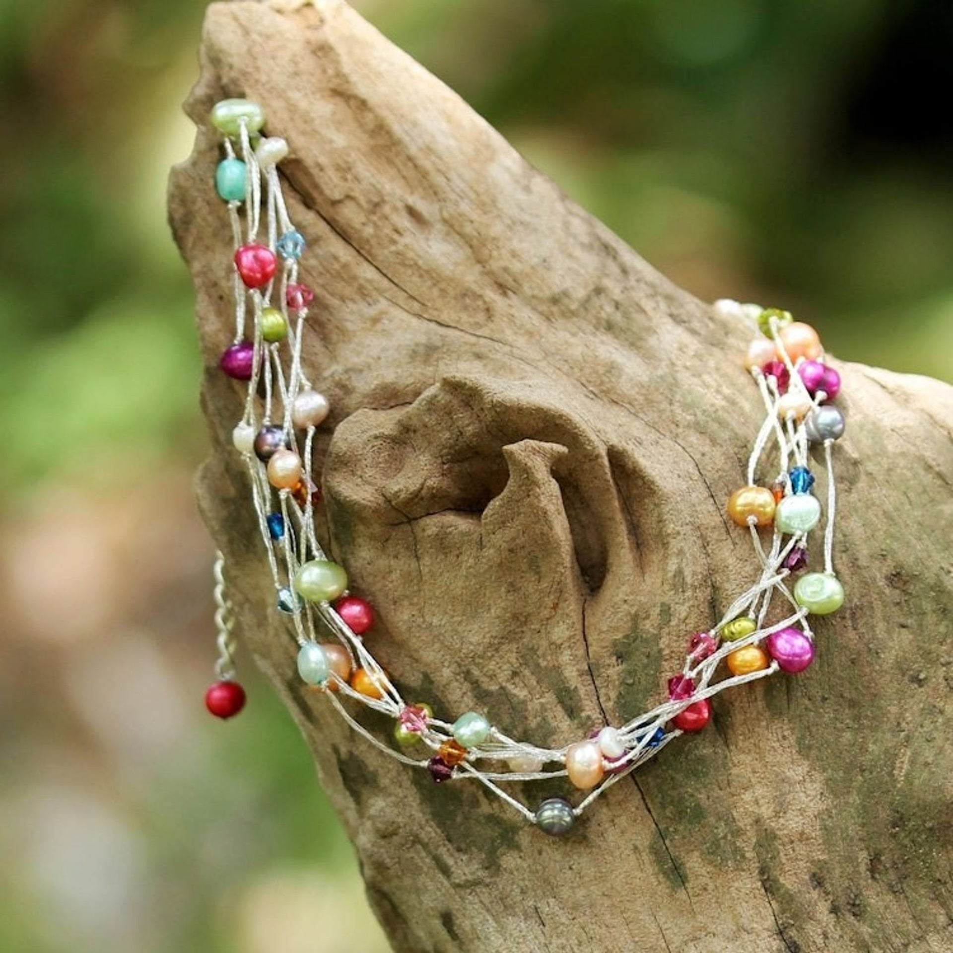 Unique Beaded Pearl Necklace 'Party Balloons'