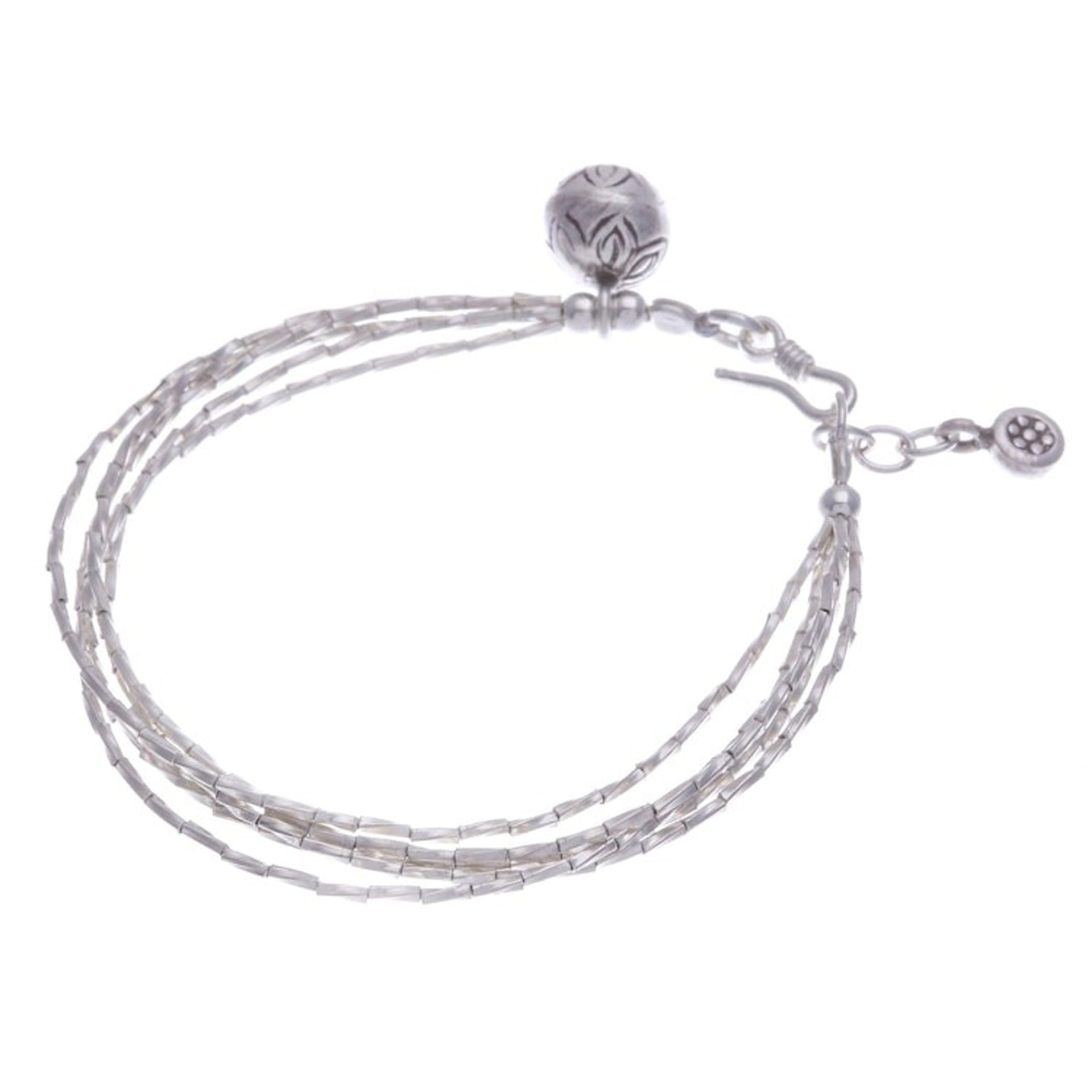 Karen Silver Beaded Bracelet from Thailand 'Karen Rivers'