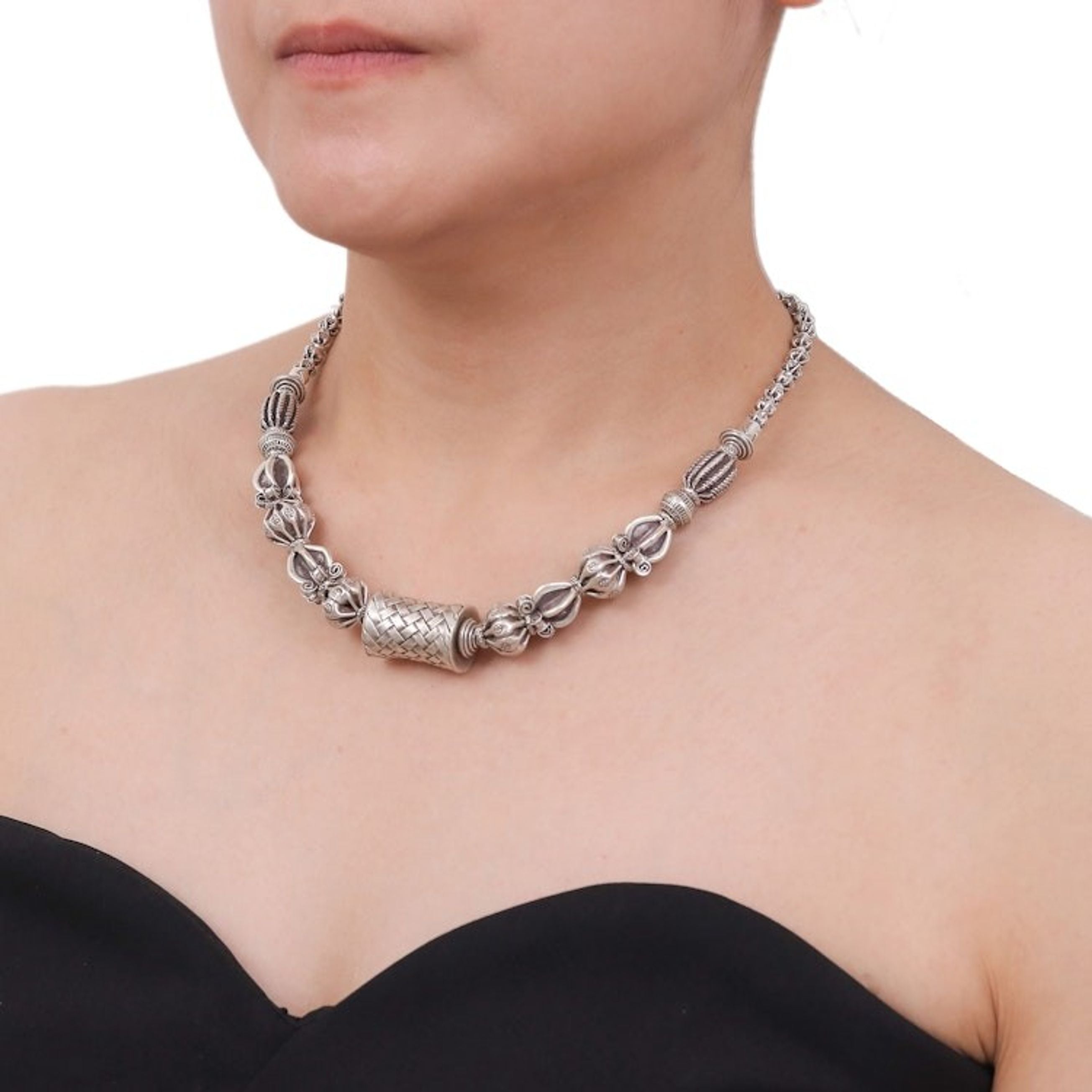 950 Karen Hill Tribe Silver Bead Necklace 'Tribal Karen'