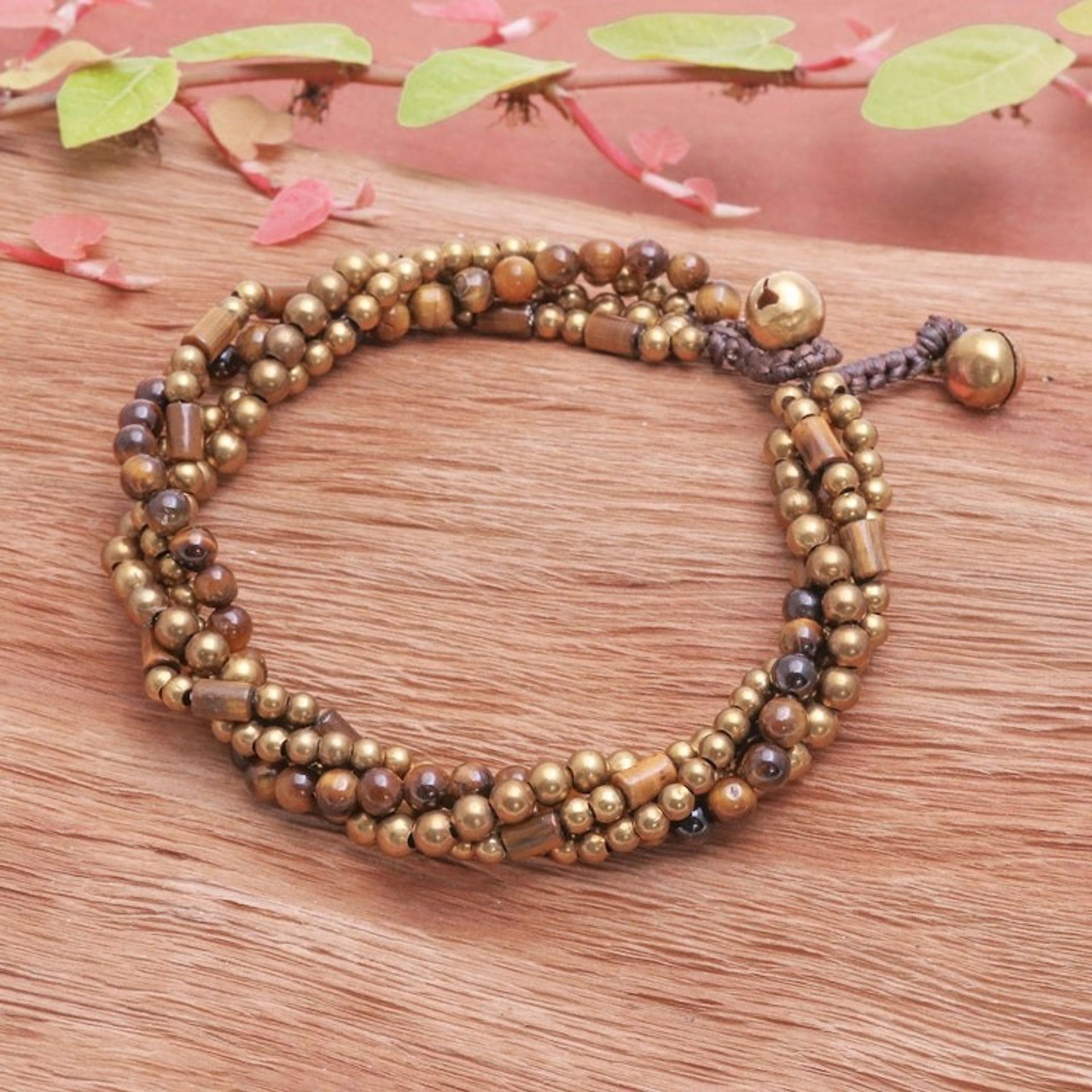 Multi-Strand Tiger's Eye Beaded Bracelet from Thailand 'Earthen Beads'