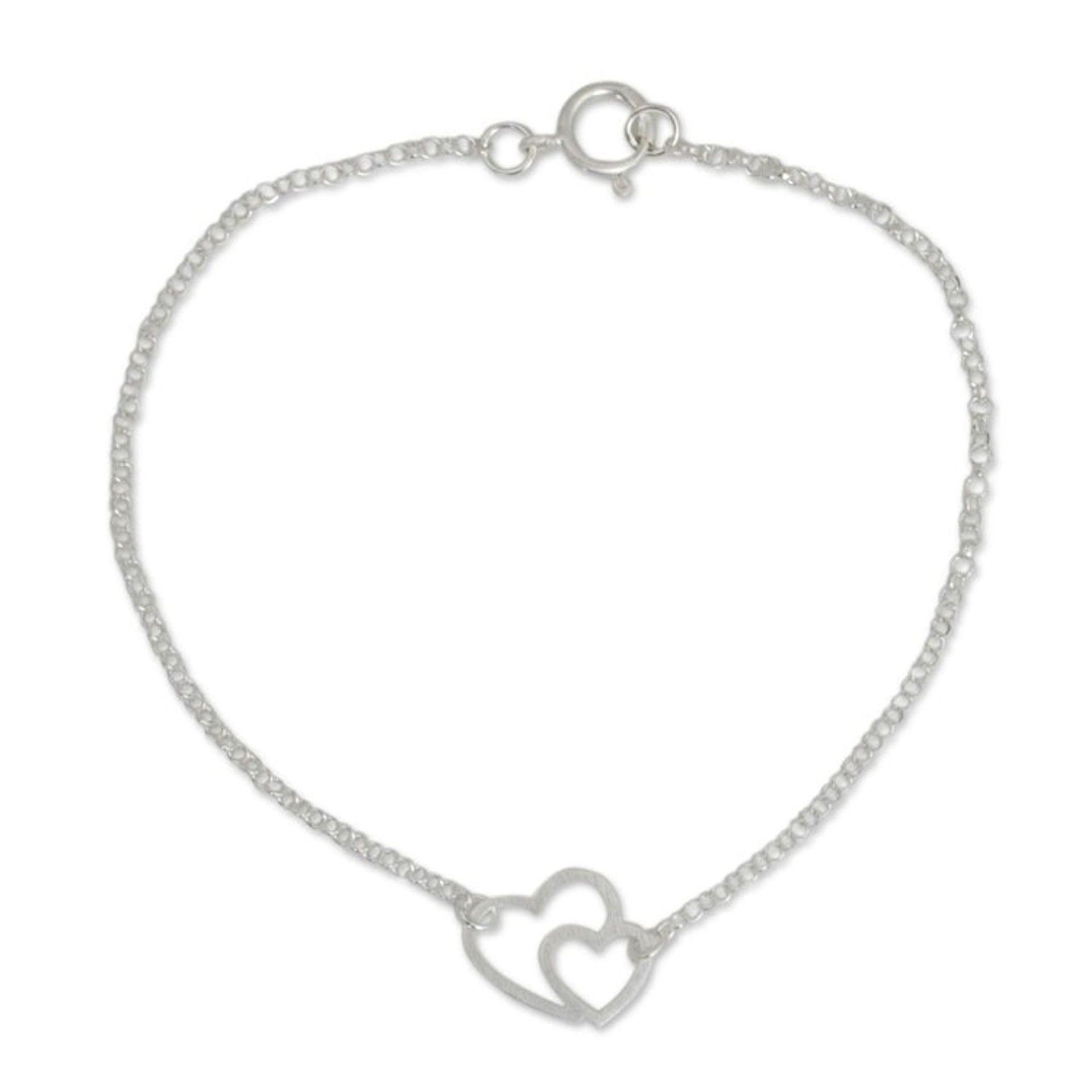 Sterling silver heart bracelet 'Love Unites'