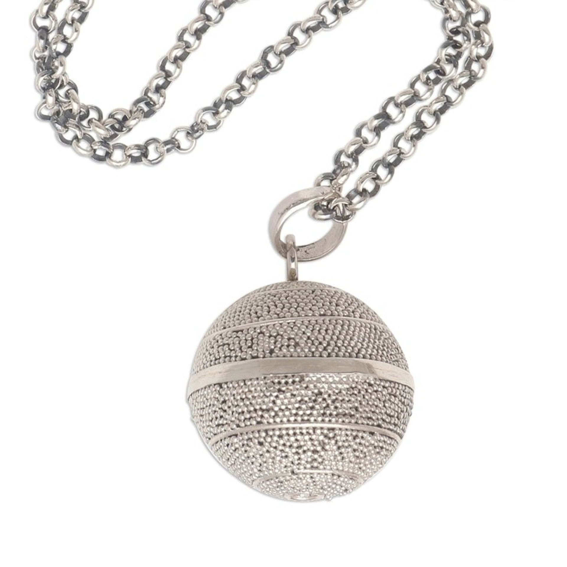 Balinese Silver Jawan Harmony Ball Necklace 'Sweet Protection'
