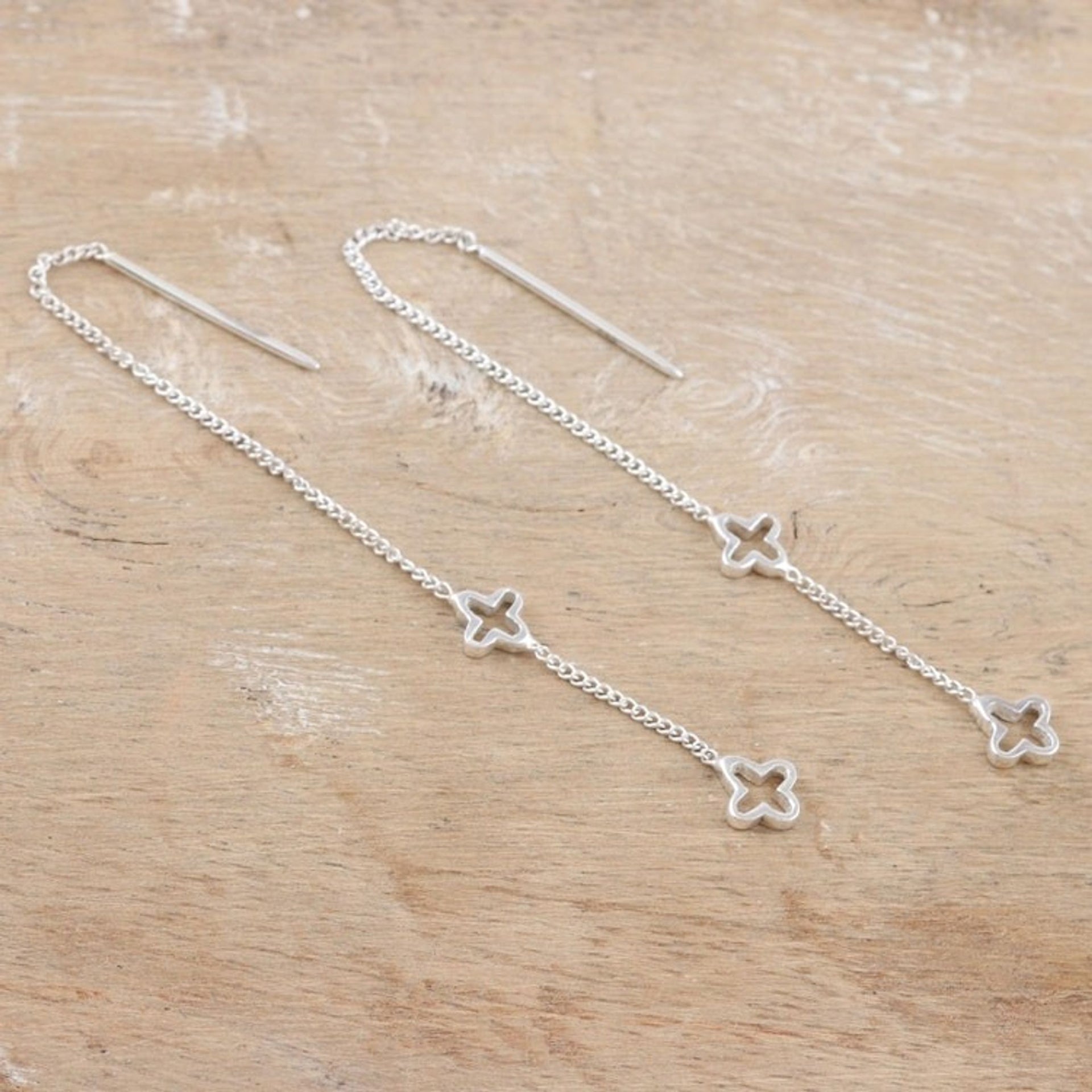 Artisan Crafted Sterling Silver Threader Earrings 'Trend Setter'