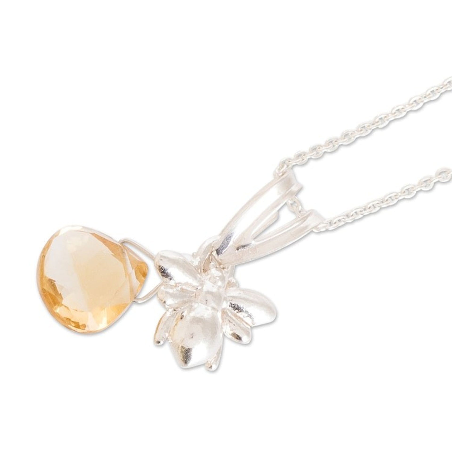 Sterling Silver Bee Pendant Necklace from Costa Rica 'Sweet Bee'