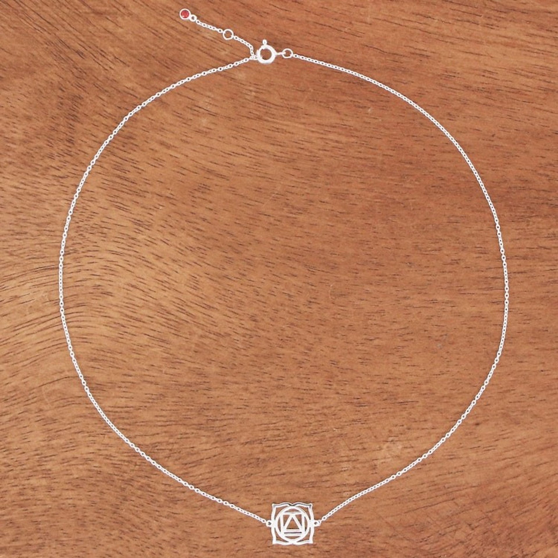 Artisan Crafted Cubic Zirconia Pendant Necklace 'Chakra Spin in Root'