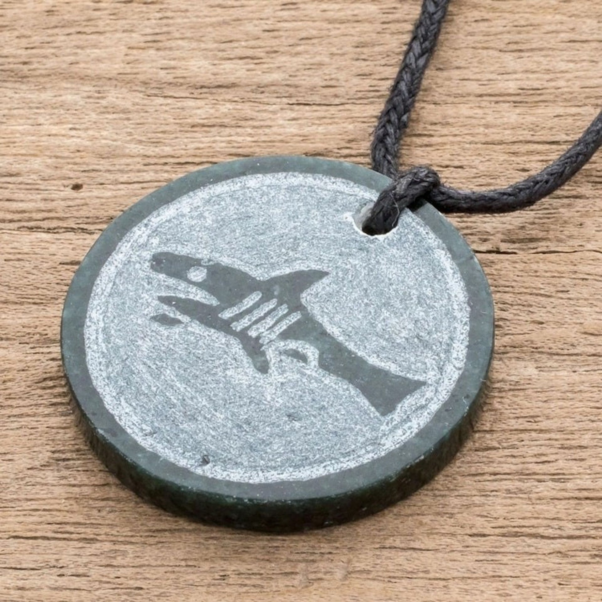 Jade Shark Pendant Necklace from Guatemala 'Toj'