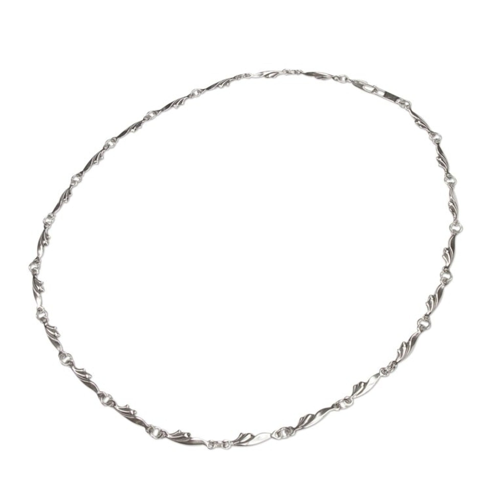 Sterling Silver Artisan Crafted Necklace from Mexico 'Petite Garland'