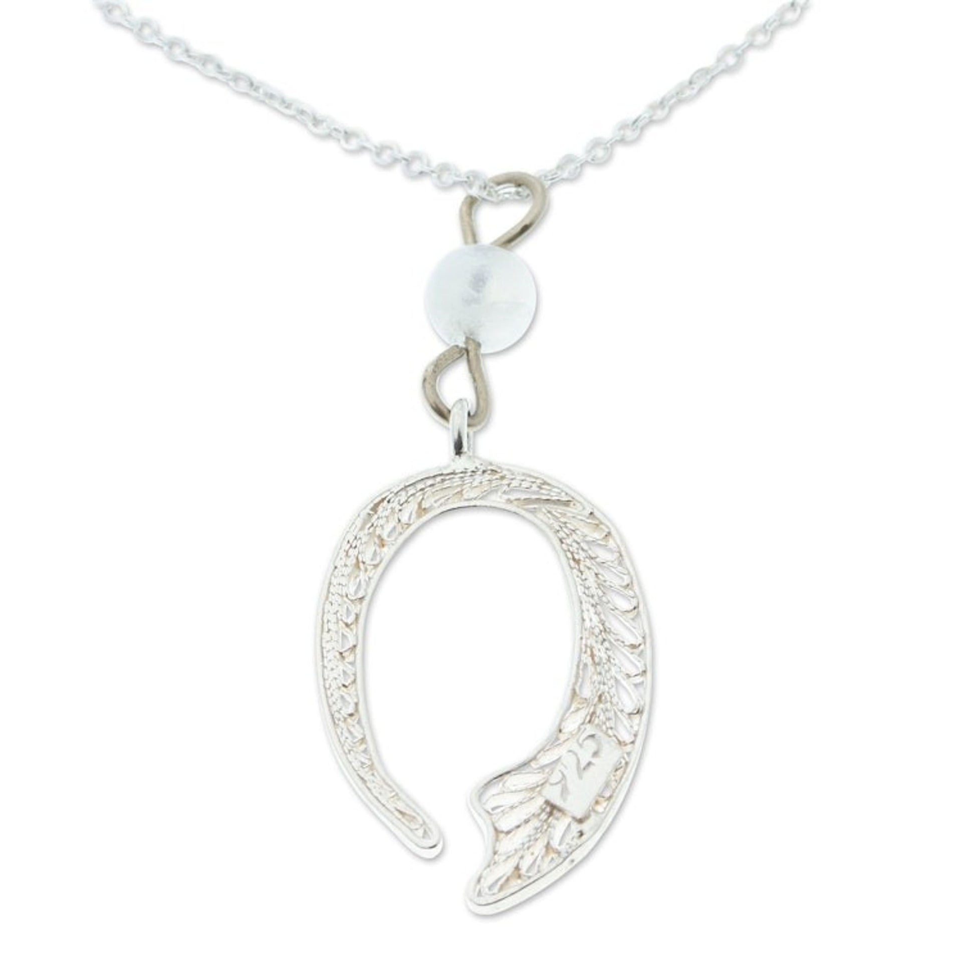 Sterling Silver Filigree and Moonstone Pendant Necklace 'Lunar Movement'