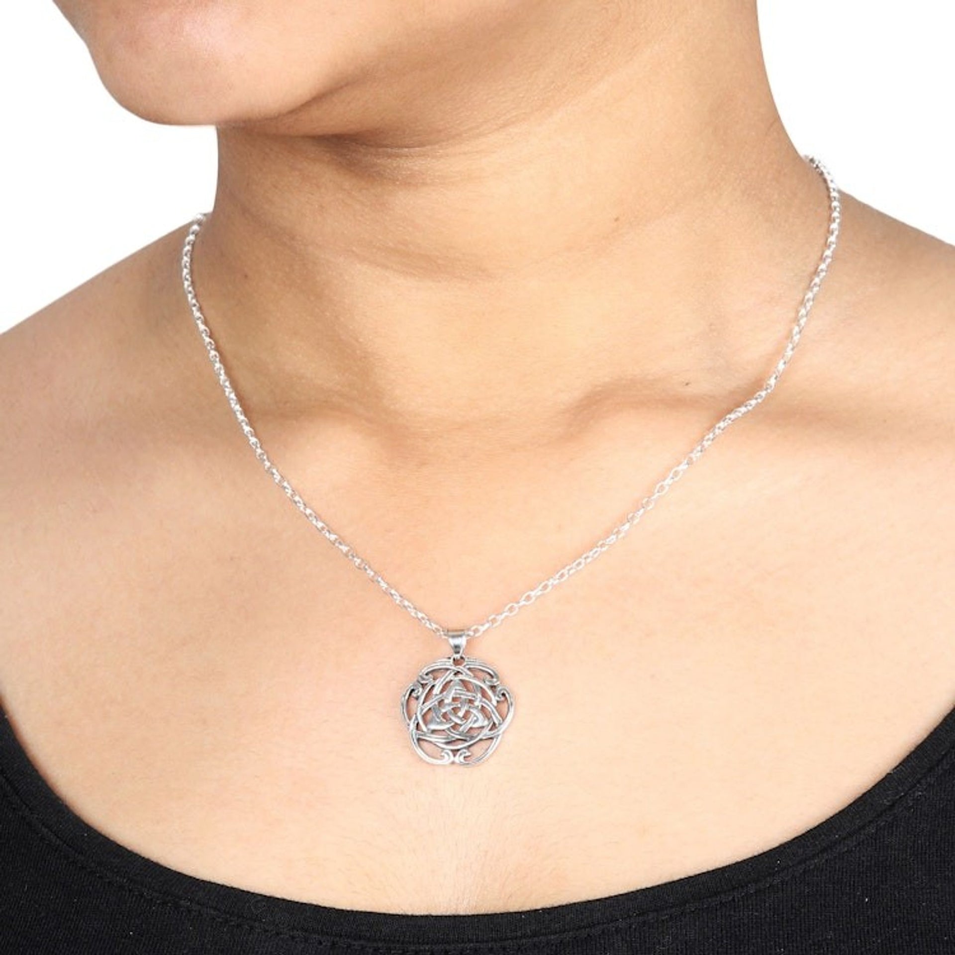 Celtic Knot Sterling Silver Pendant from India Artisan 'Celtic Reverie'