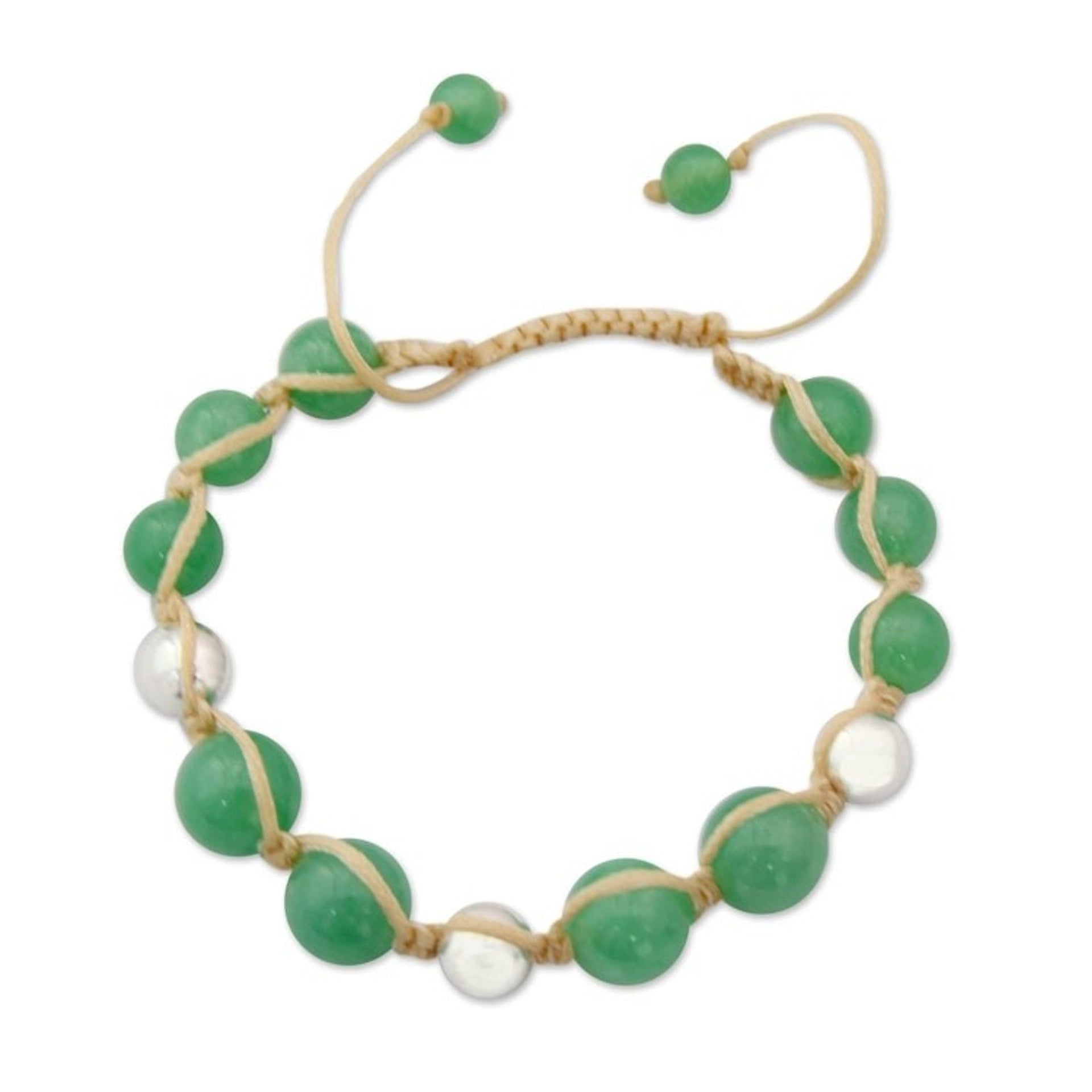 Handmade Quartz Beaded Macrame Bracelet 'Toward Joy'