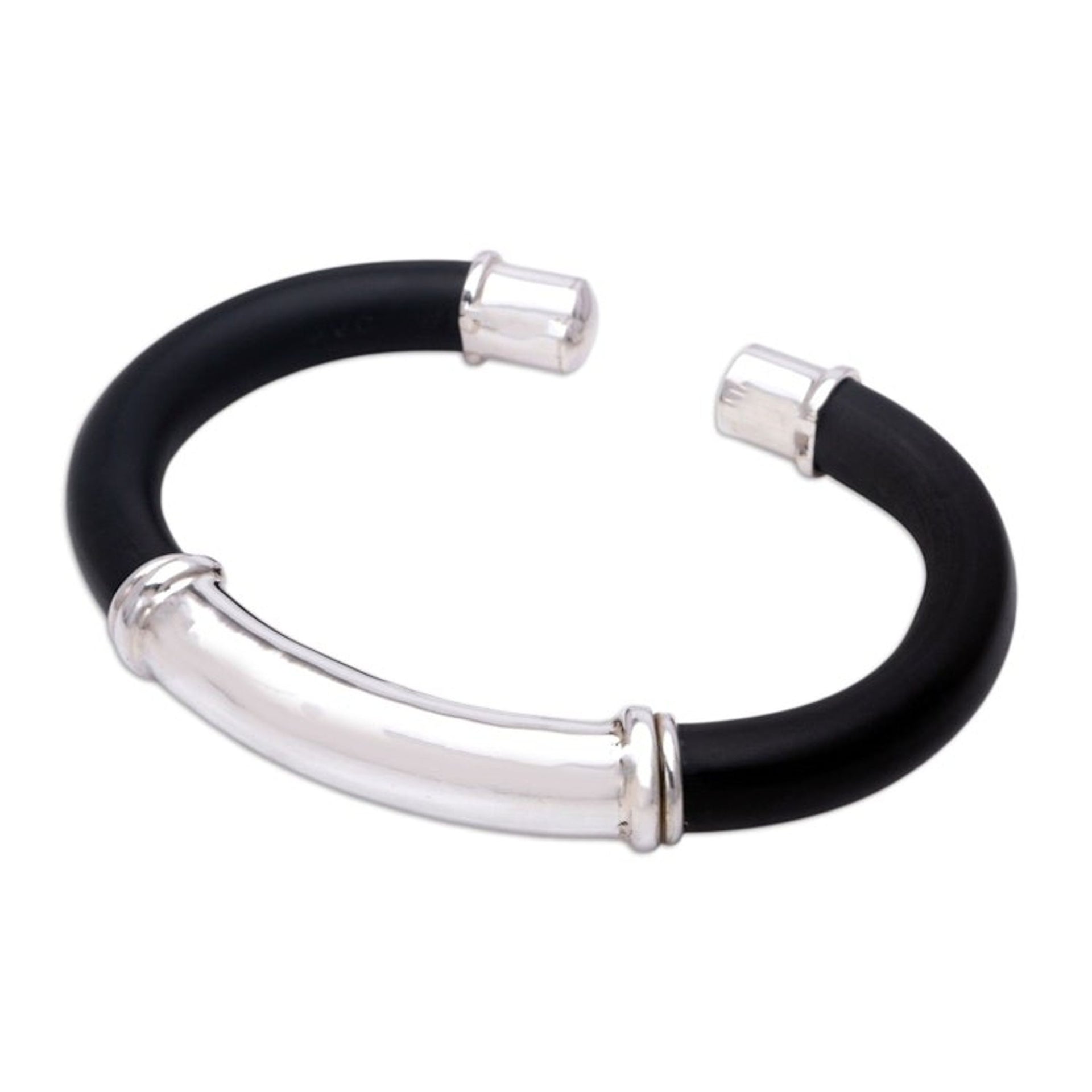 Handcrafted Sterling Silver Cuff Bracelet 'Attraction'