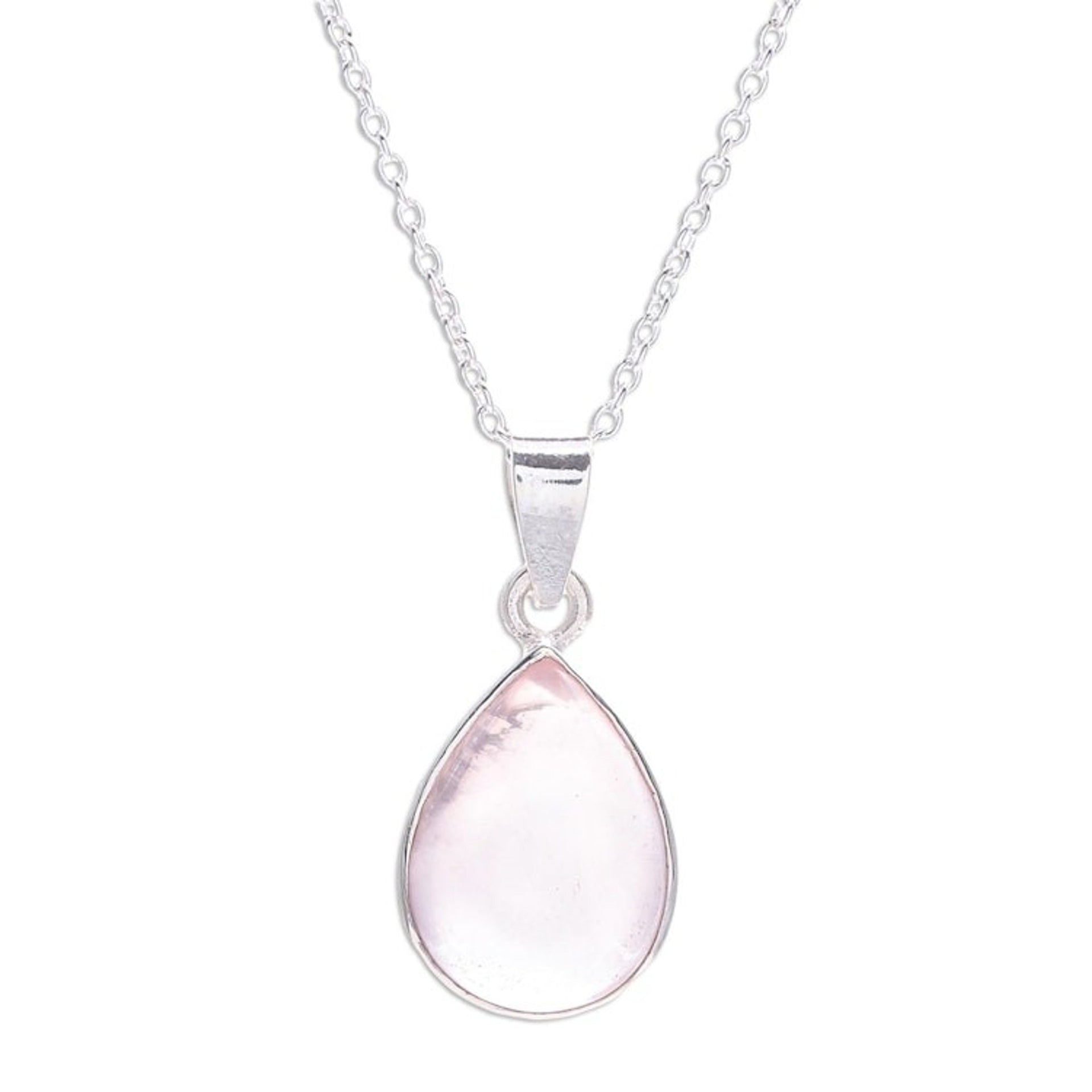 Hand Crafted Rose Quartz Pendant Necklace 'Rose Charm'