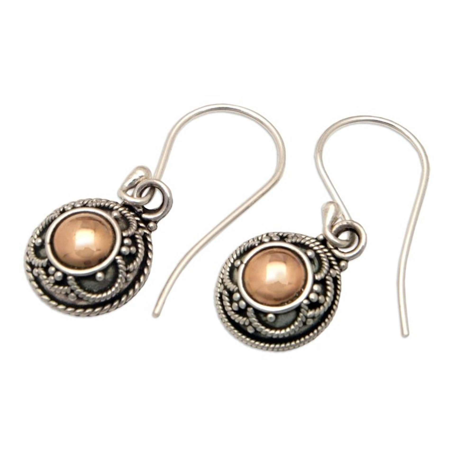 18k Gold-Accented Dangle Earrings Crafted in Bali 'Spring Gold'