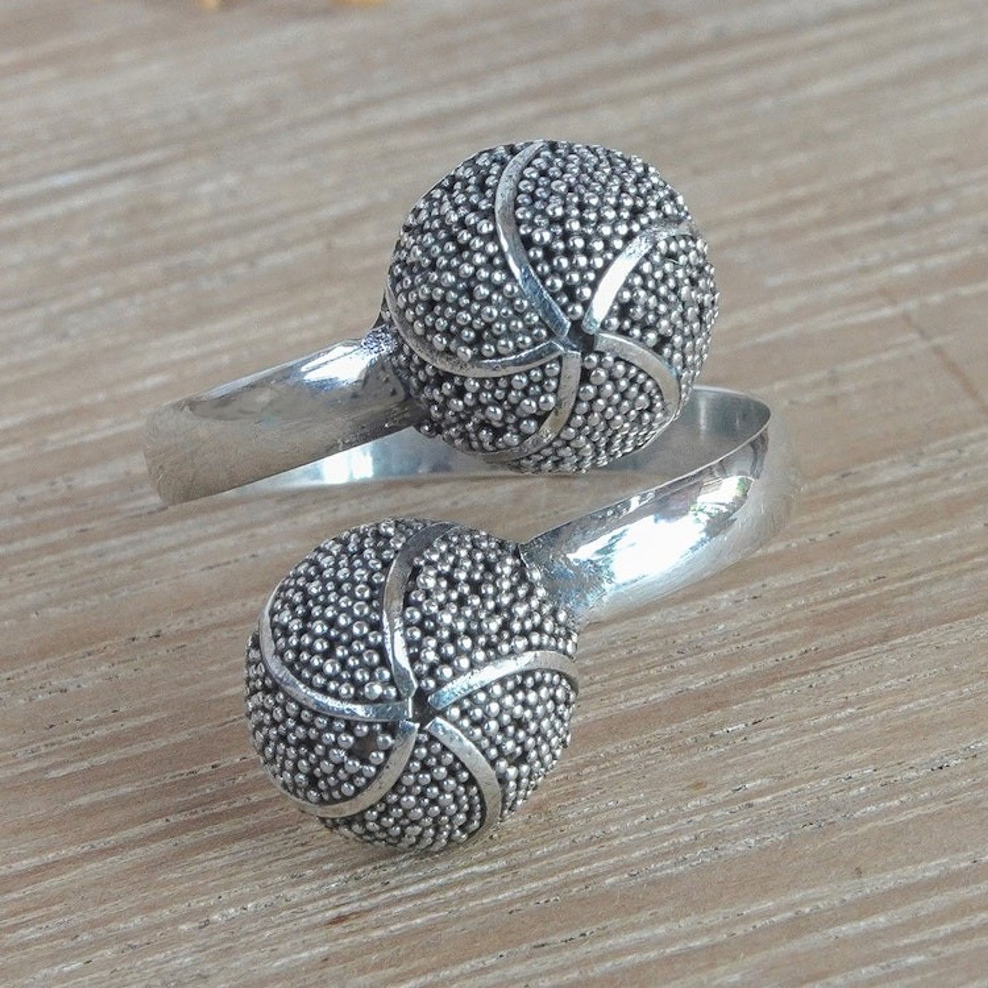 Starfish-Themed Sterling Silver Wrap Ring from Bali 'Starfish Majesty'