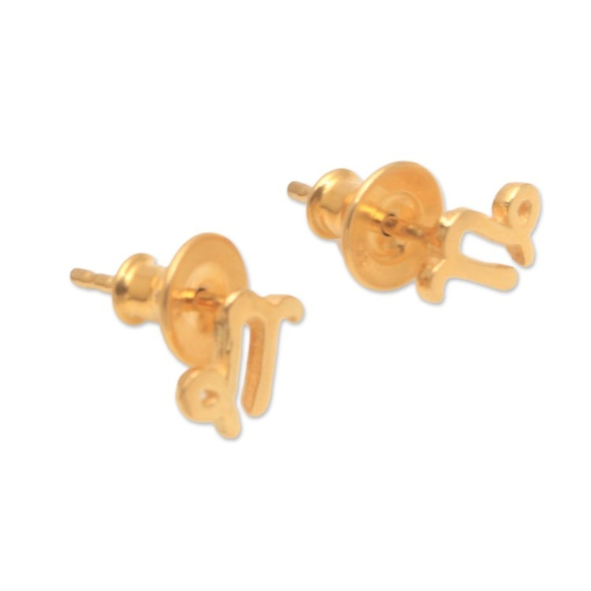 18k Gold Plated Sterling Silver Capricorn Stud Earrings 'Golden Capricorn'
