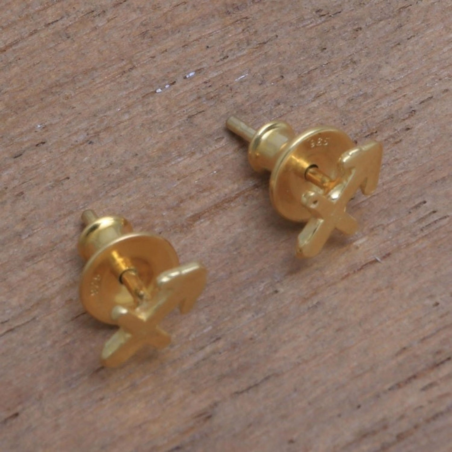 18k Gold Plated Sterling Silver Sagittarius Stud Earrings 'Golden Sagittarius'