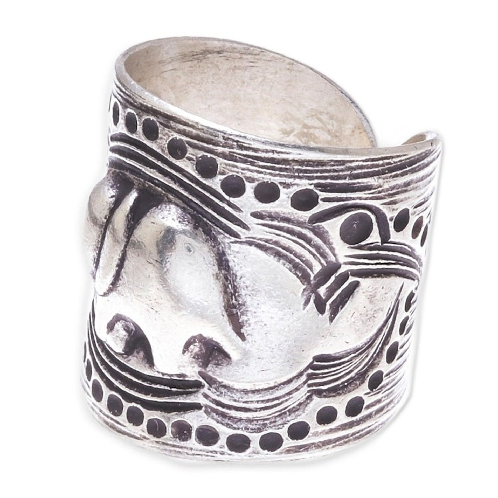 Elephant-Themed Karen Silver Wrap Ring from Thailand 'Thai Journey'