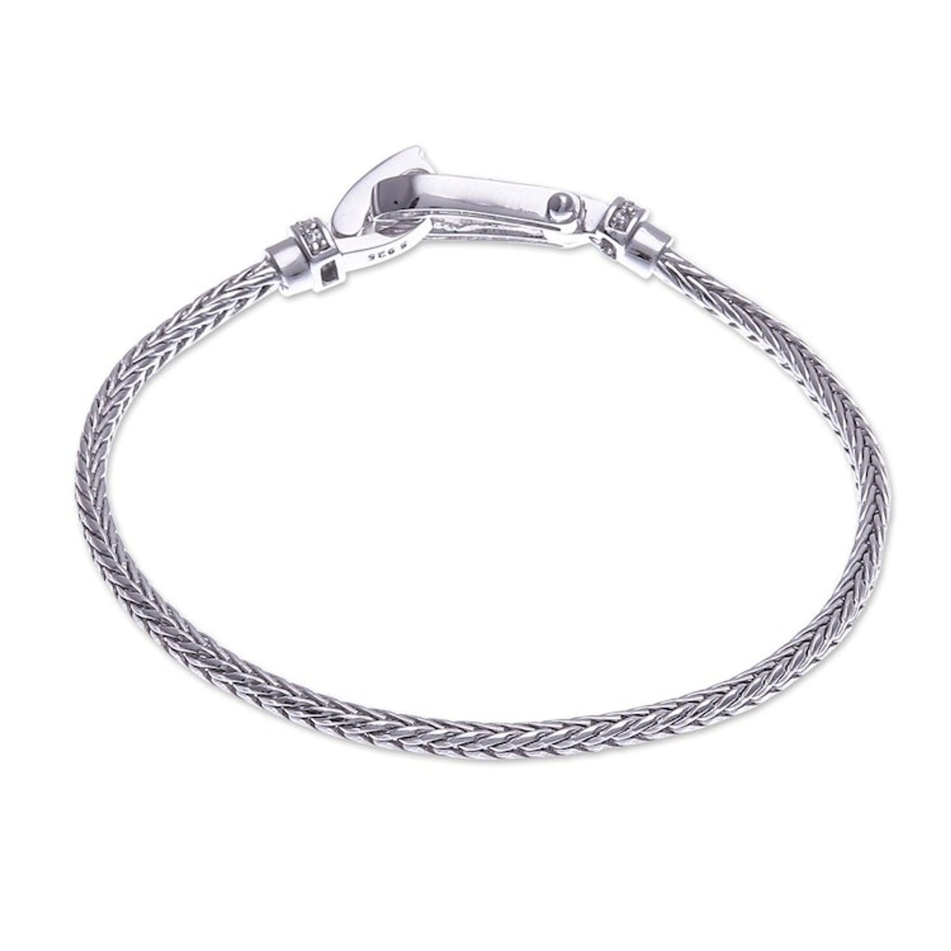 Sterling Silver Horseshoe Pendant Bracelet with Jewels 'Sparkling Fortune'