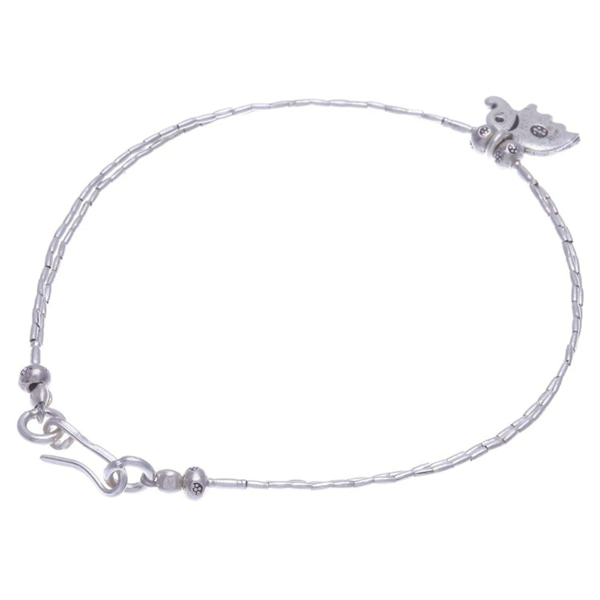 Hand Crafted Fine Silver Charm Bracelet 'Karen Elephant'