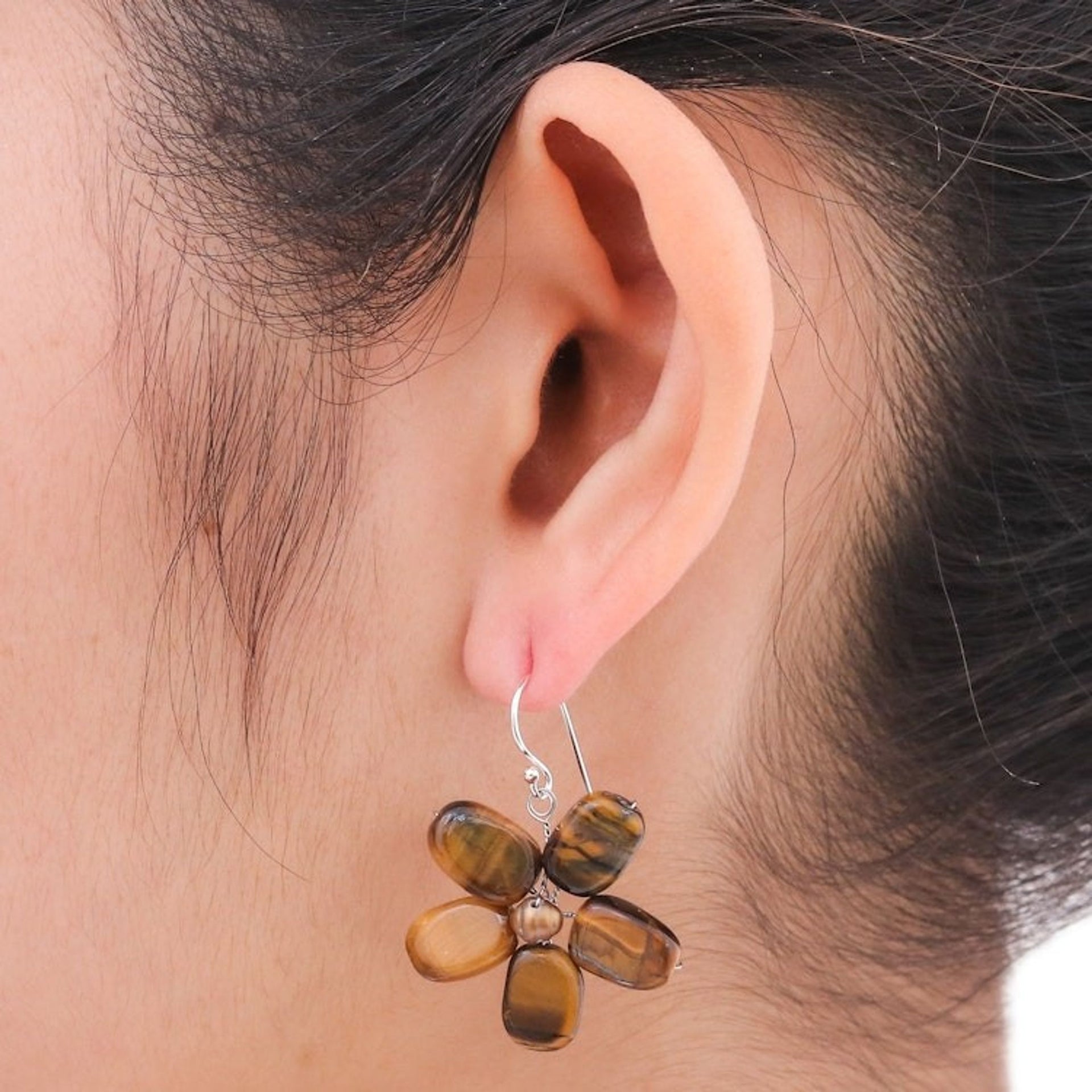 Tiger's Eye Earrings from Thailand 'Tawny Paradise'